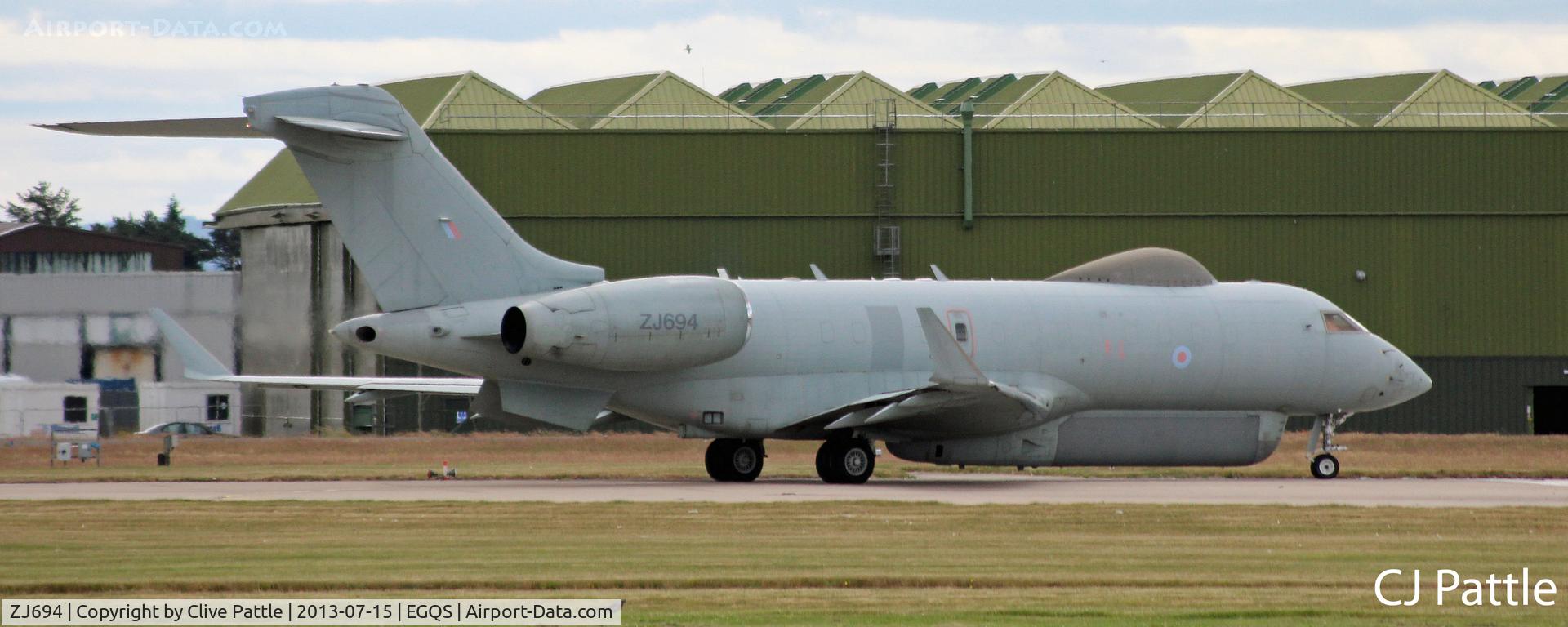 ZJ694, 2007 Bombardier Global Express (BD-700-1A10) Sentinel R1 C/N 9135, Lossiemouth action