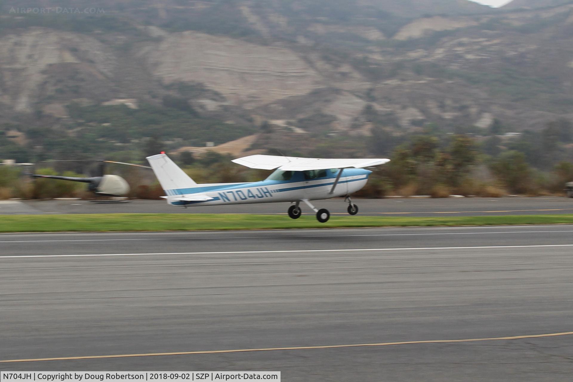 N704JH, 1976 Cessna 150M C/N 15078644, 1976 Cessna 150M, Continental O-200 100 Hp, another takeoff climb Rwy 22