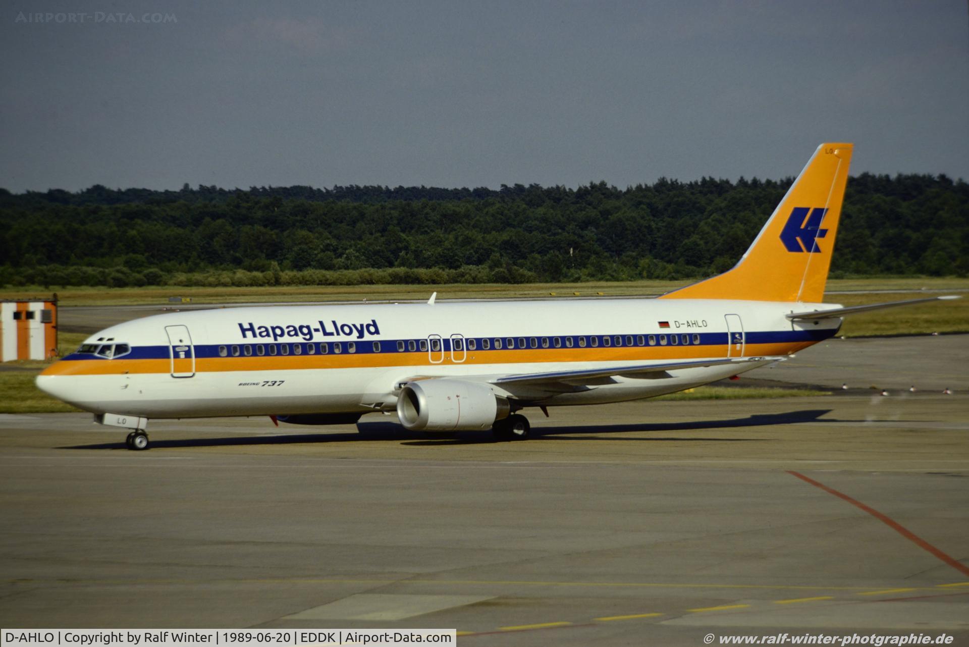 D-AHLO, 1989 Boeing 737-4K5 C/N 24128, Boeing 737-4K5SF - HF HLF Hapag-Lloyd Flug - 24128 - D-AHLO - 20.06.1989 - CGN