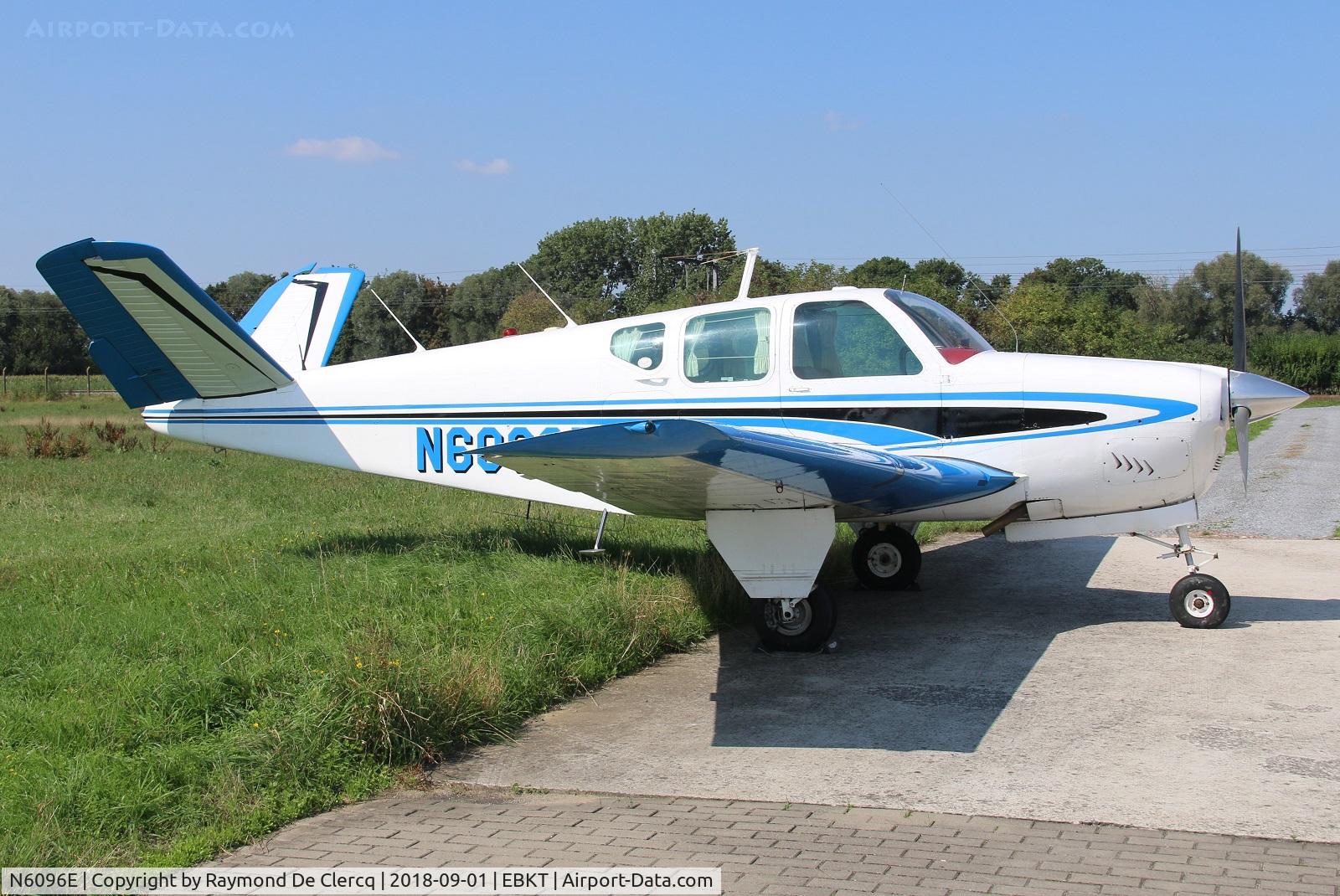 N6096E, 1959 Beech K35 Bonanza C/N D-6036, Parked at Wevelgem.