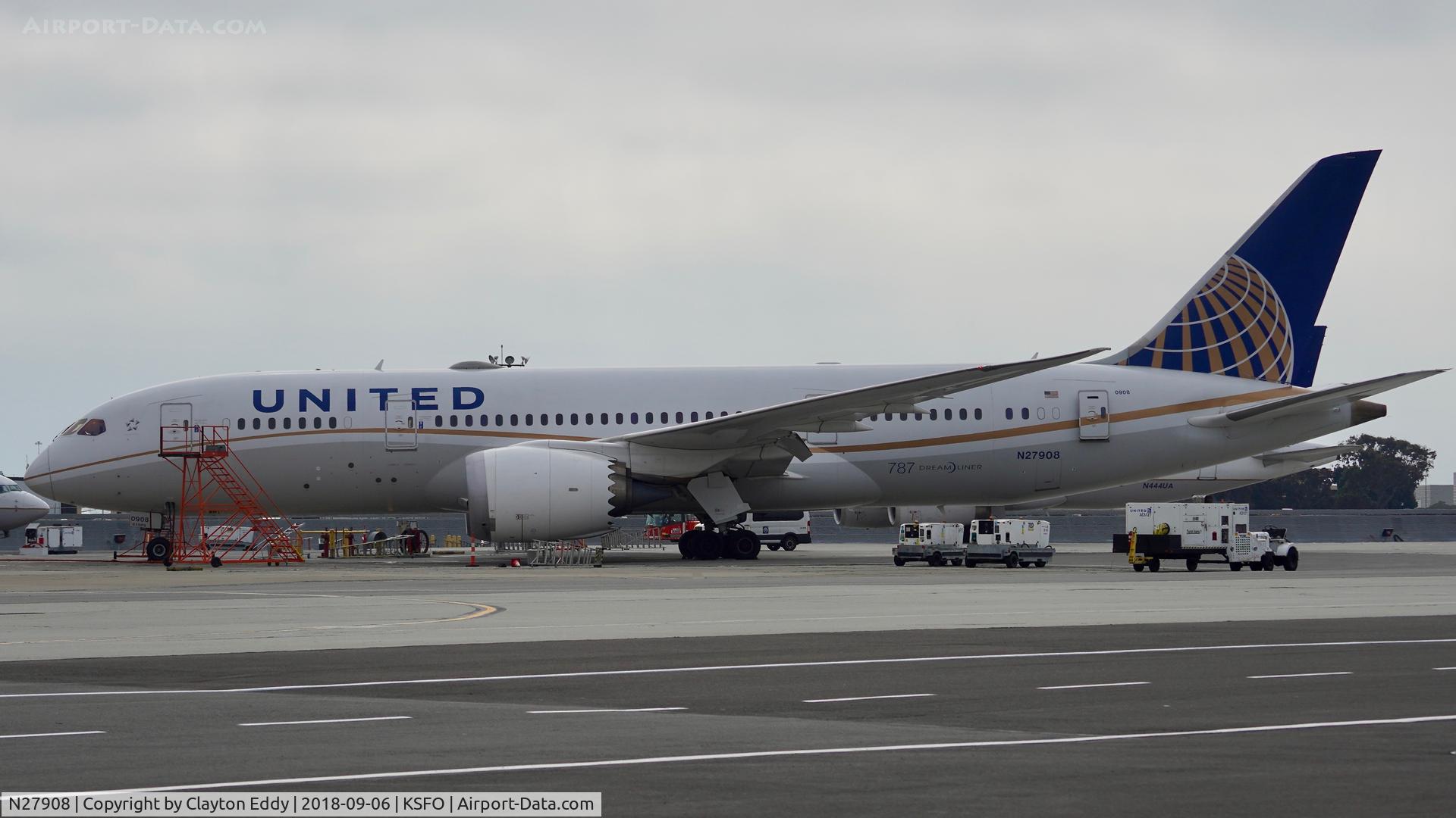 N27908, 2013 Boeing 787-8 Dreamliner C/N 36400, SFO 2018.