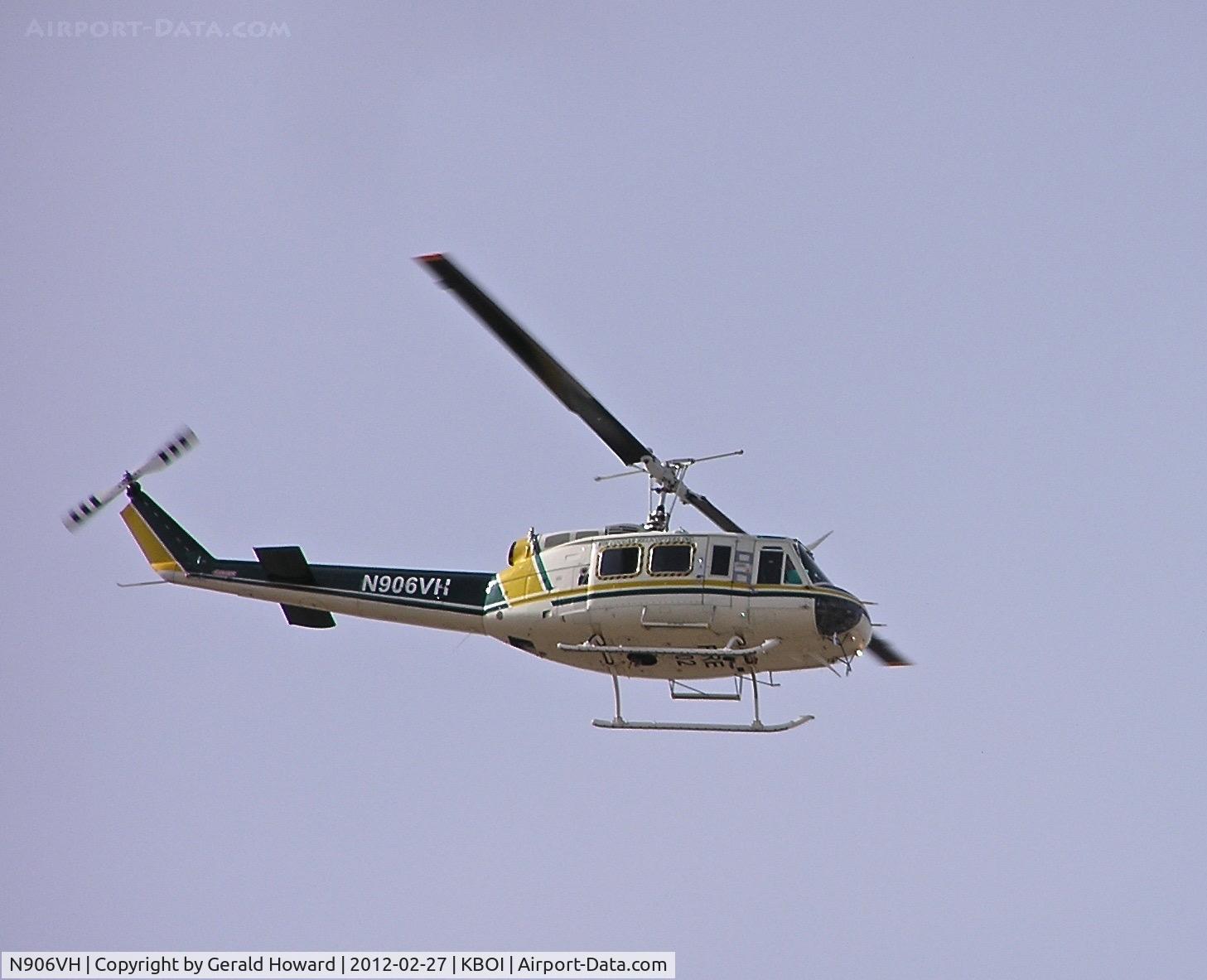N906VH, 1969 Bell 205A-1 C/N 30062, Departing BOI.