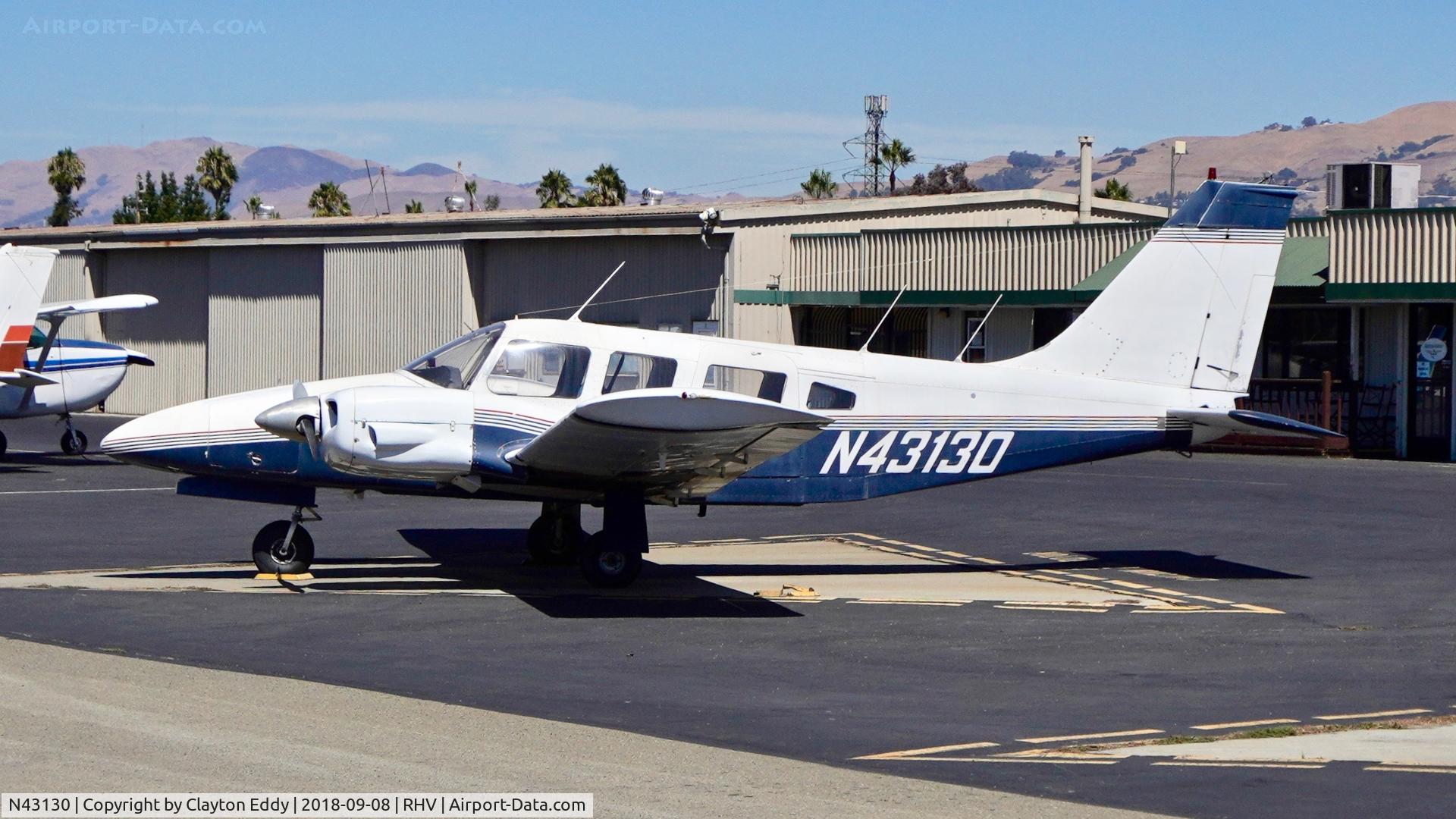 N43130, 1974 Piper PA-34-200 Seneca C/N 34-7450180, Reid-Hillview Airport California 2018.