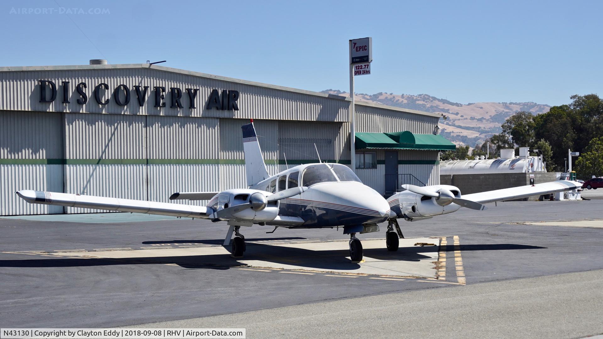 N43130, 1974 Piper PA-34-200 Seneca C/N 34-7450180, Reid-Hillview Airport California 2018.