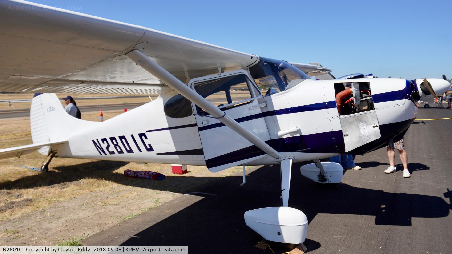 N2801C, 1954 Cessna 170 C/N 26344, Reid-Hillview Airport California 2018.