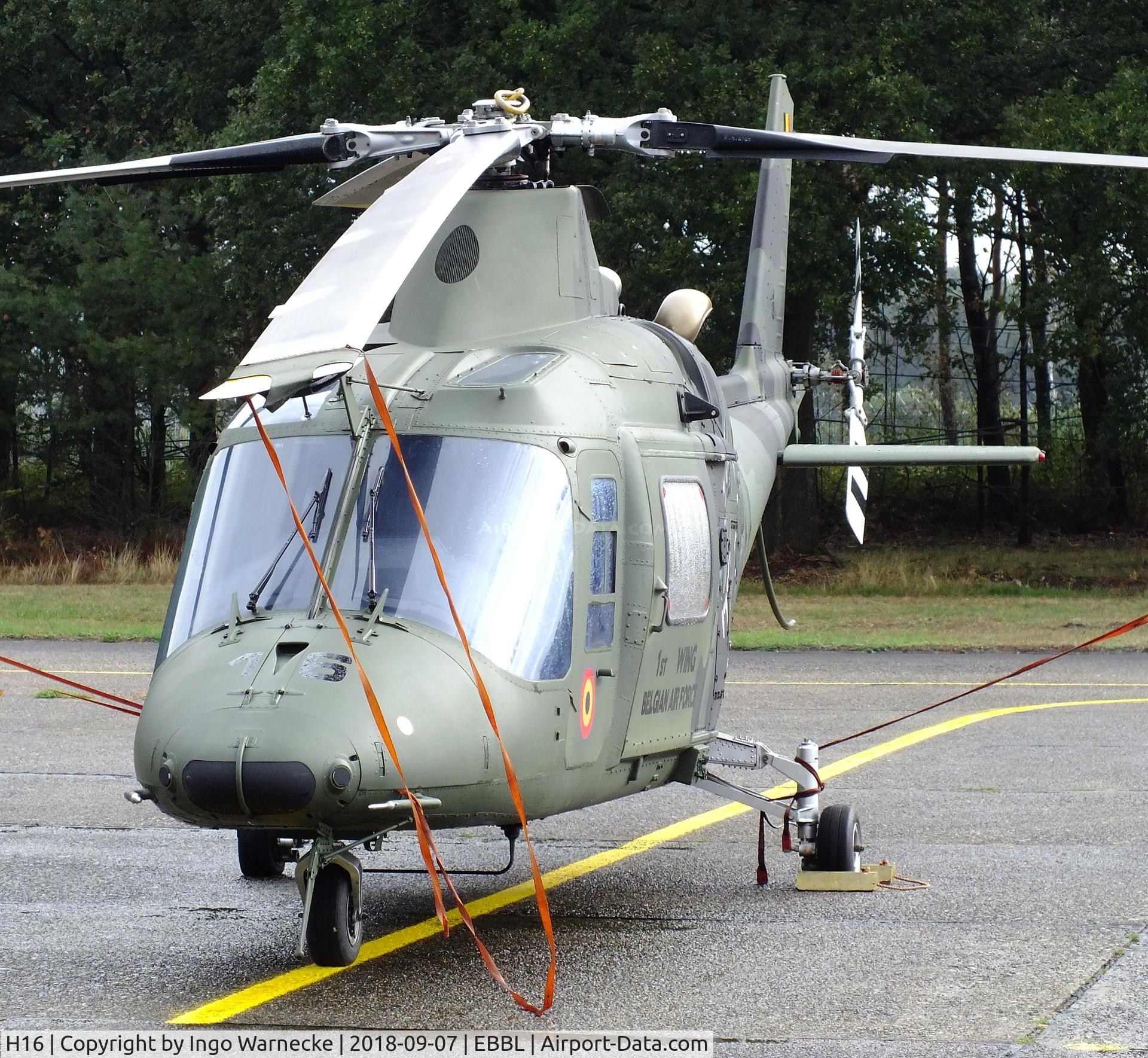 H16, 1993 Agusta A-109BA C/N 0316, Agusta A.109BA of the FAeB (Belgian Air Force) in 'Wolf' special colours at the 2018 BAFD spotters day, Kleine Brogel airbase