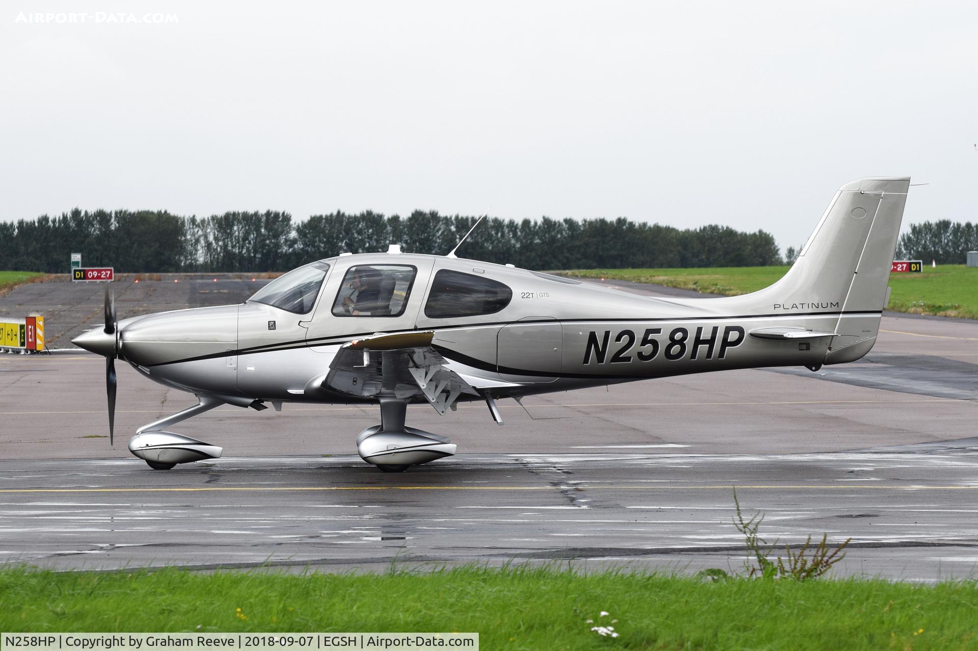 N258HP, 2017 Cirrus SR-22T C/N 1544, Just landed at Norwich.