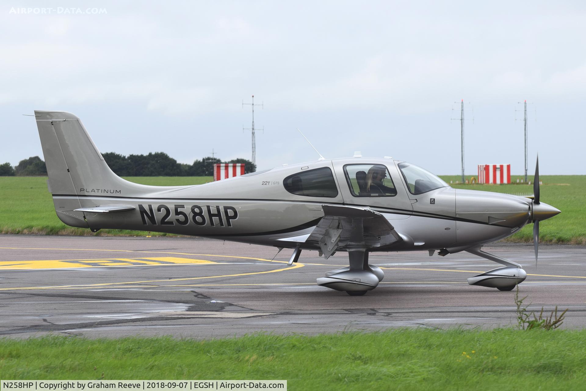 N258HP, 2017 Cirrus SR-22T C/N 1544, Departing from Norwich.