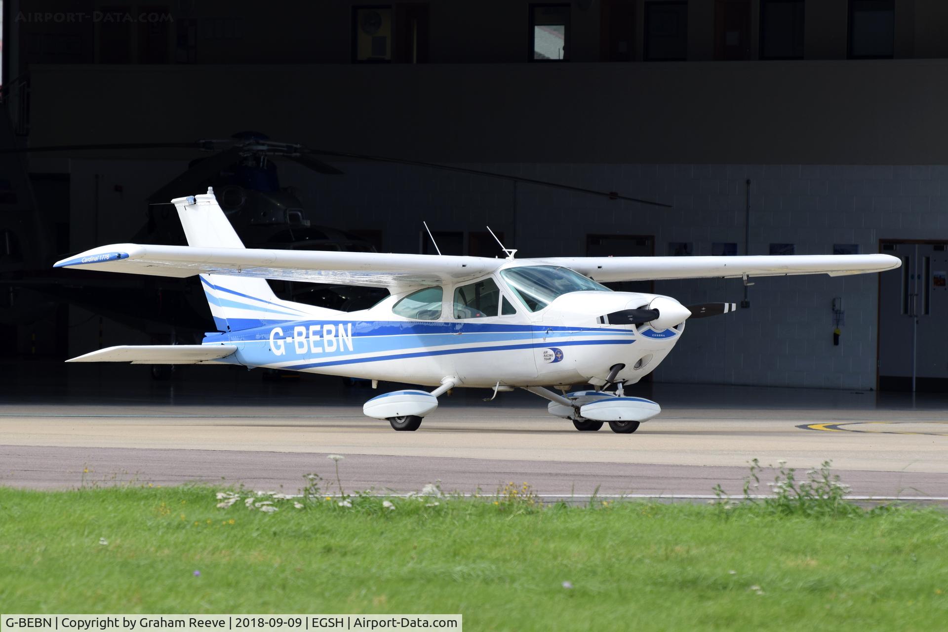 G-BEBN, 1971 Cessna 177B Cardinal C/N 17701631, Parked at Norwich.
