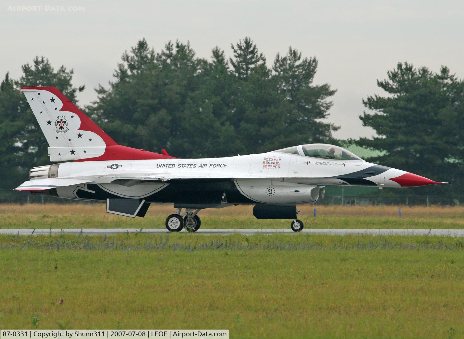 87-0331, General Dynamics F-16C Fighting Falcon C/N 5C-592, Participant of the Evreux Airshow 2007