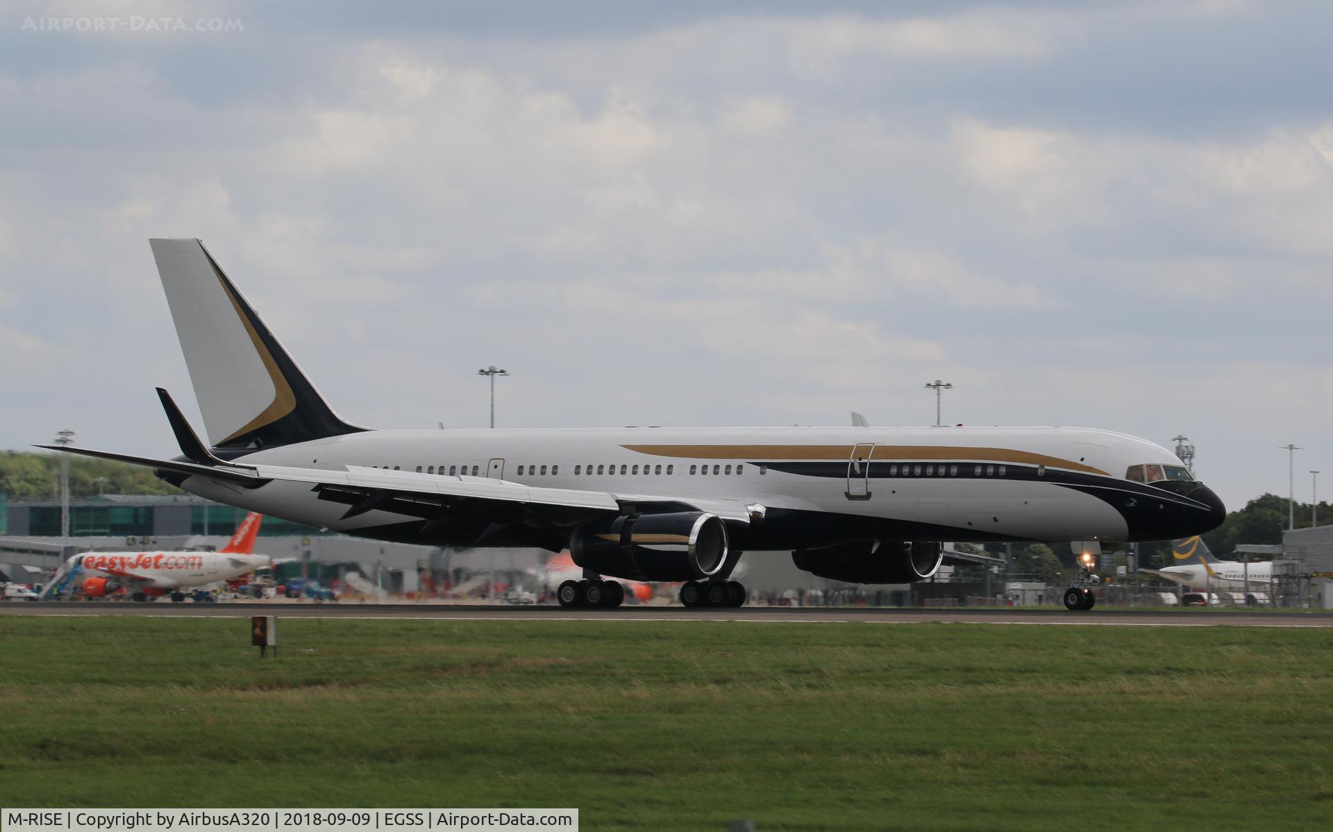 M-RISE, 1995 Boeing 757-23N C/N 27972, Arriving at STN