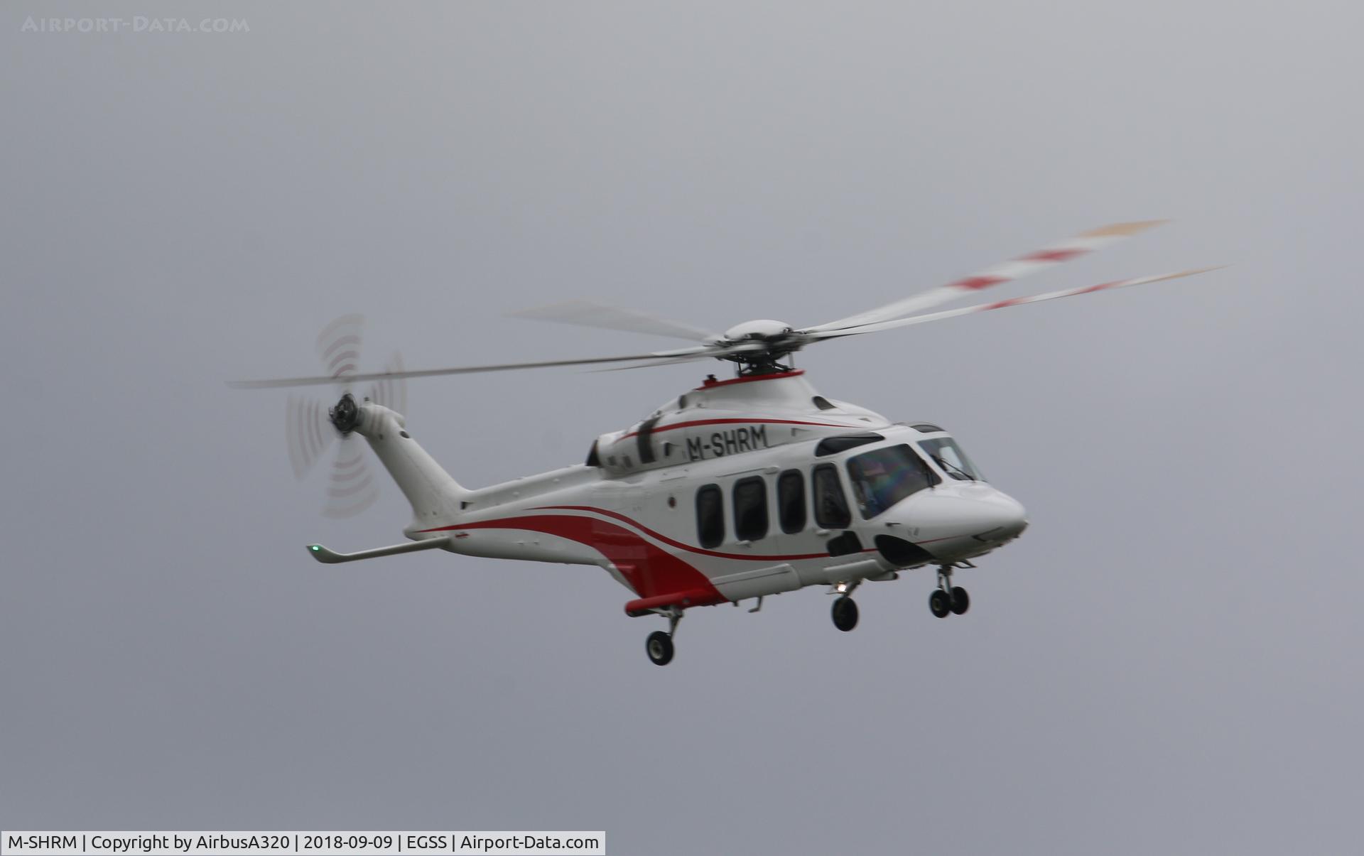 M-SHRM, AgustaWestland AW 139 C/N 31716, Arriving at STN