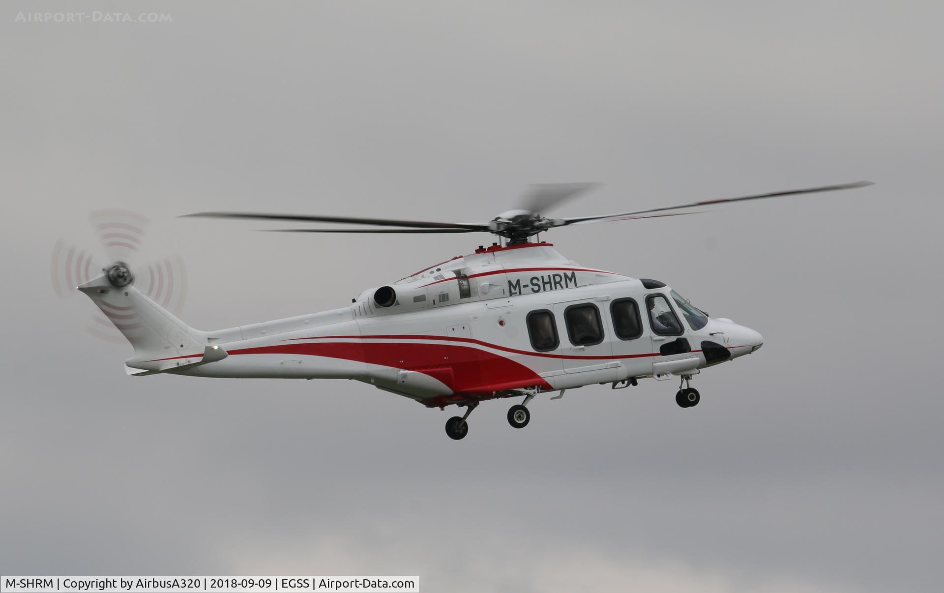 M-SHRM, AgustaWestland AW 139 C/N 31716, Arriving at STN