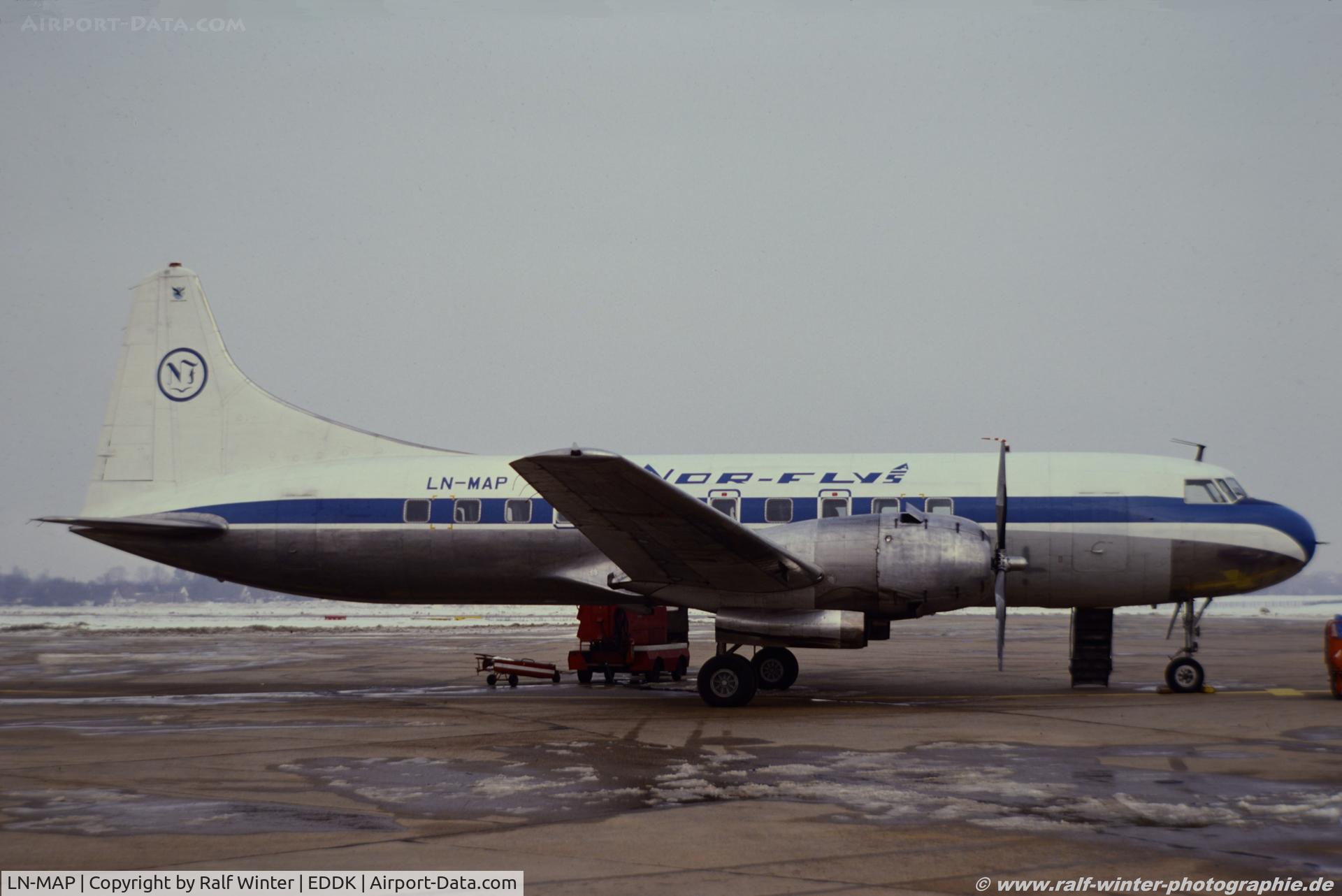 LN-MAP, 1956 Convair 440-61 Metropolitan Metropolitan C/N 331, Convair CV 440 - AIS Nor-Fly - 331 - LN-MAP - 06.1979 - CGN