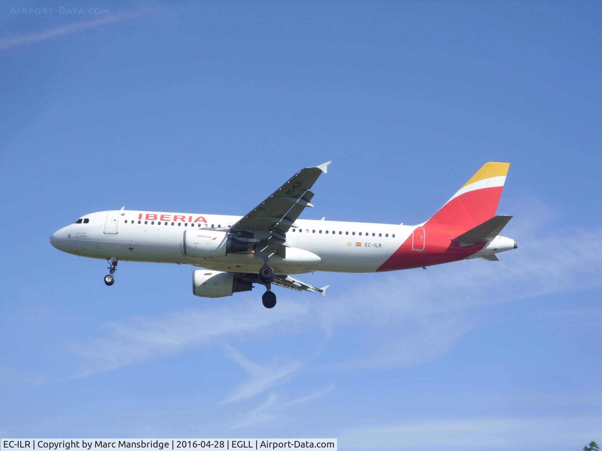 EC-ILR, 2002 Airbus A320-214 C/N 1793, Landing runway 27L at Heathrow airport EGLL