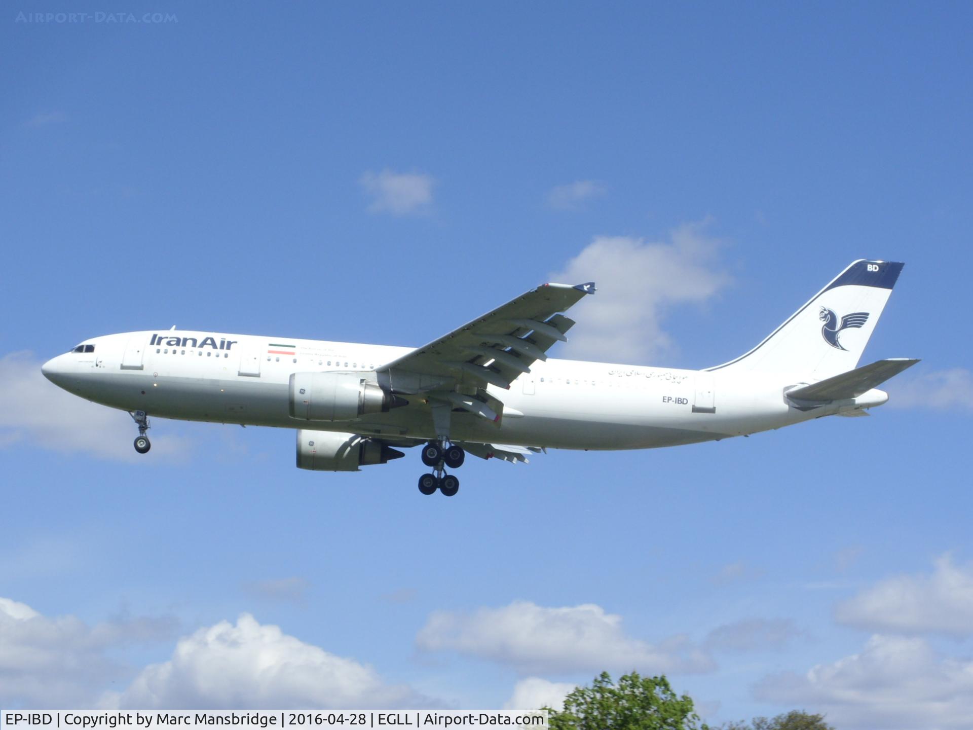 EP-IBD, 1993 Airbus A300B4-605R C/N 696, Landing runway 27L at Heathrow airport EGLL