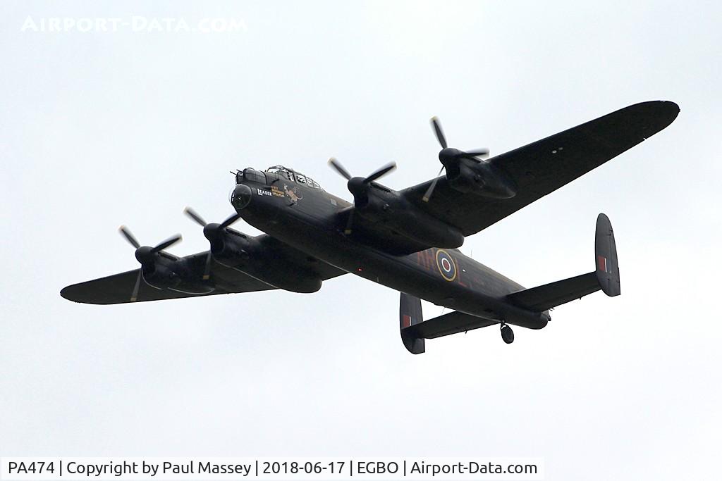 PA474, 1945 Avro 683 Lancaster B1 C/N VACH0052/D2973, Project Propeller Day. Made four passes over the Airfield on the day.