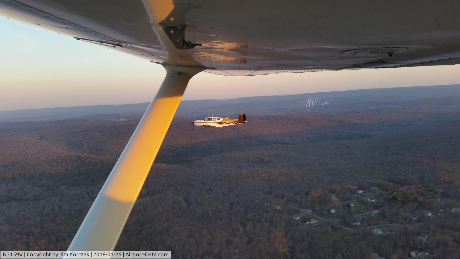 N3159V, 1947 Beech 35 Bonanza C/N D-589, In-flight - Stroudsburg PA  Kyle & Matt