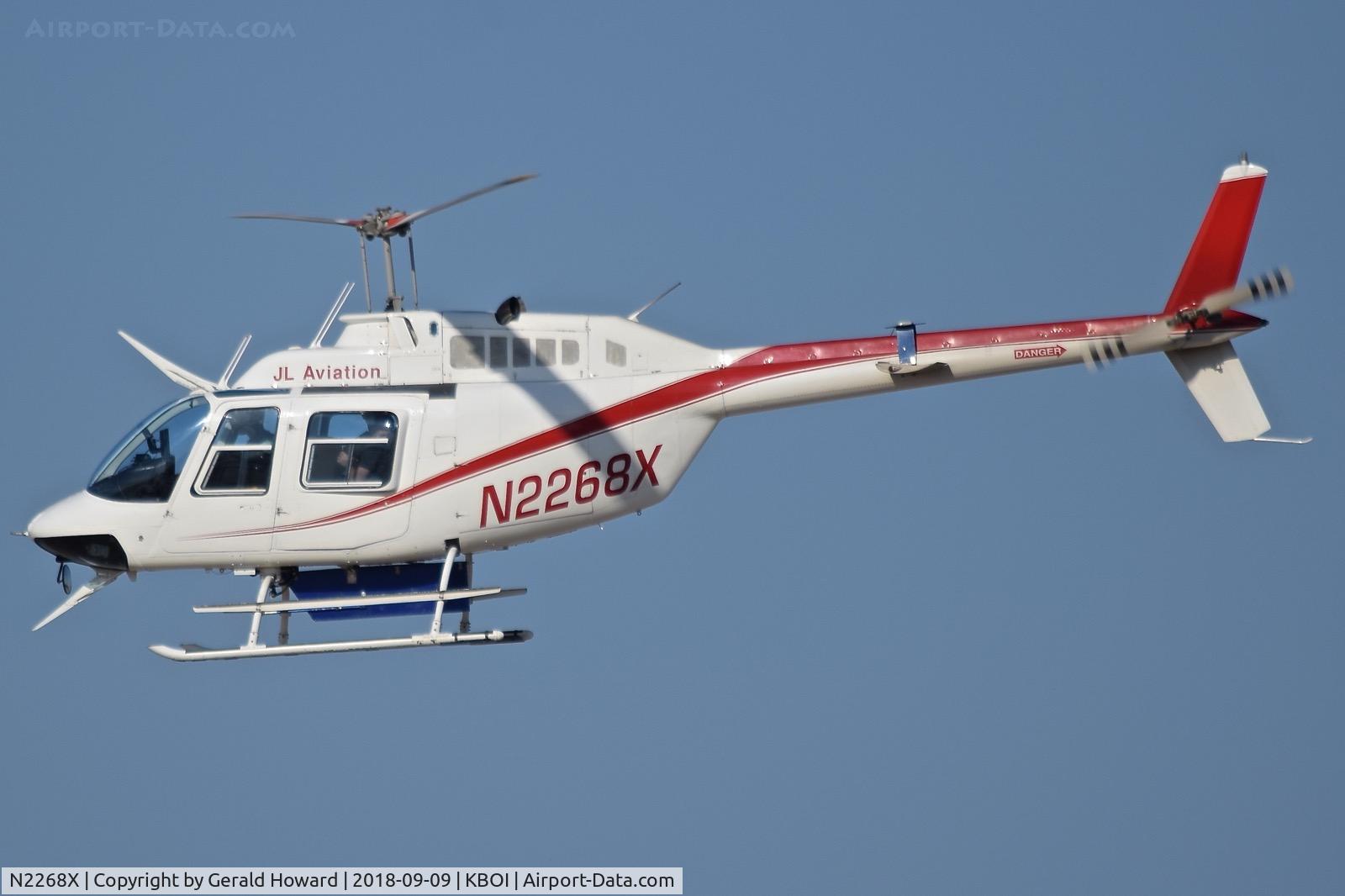 N2268X, Bell 206B JetRanger III C/N 3607, Departing BOI.