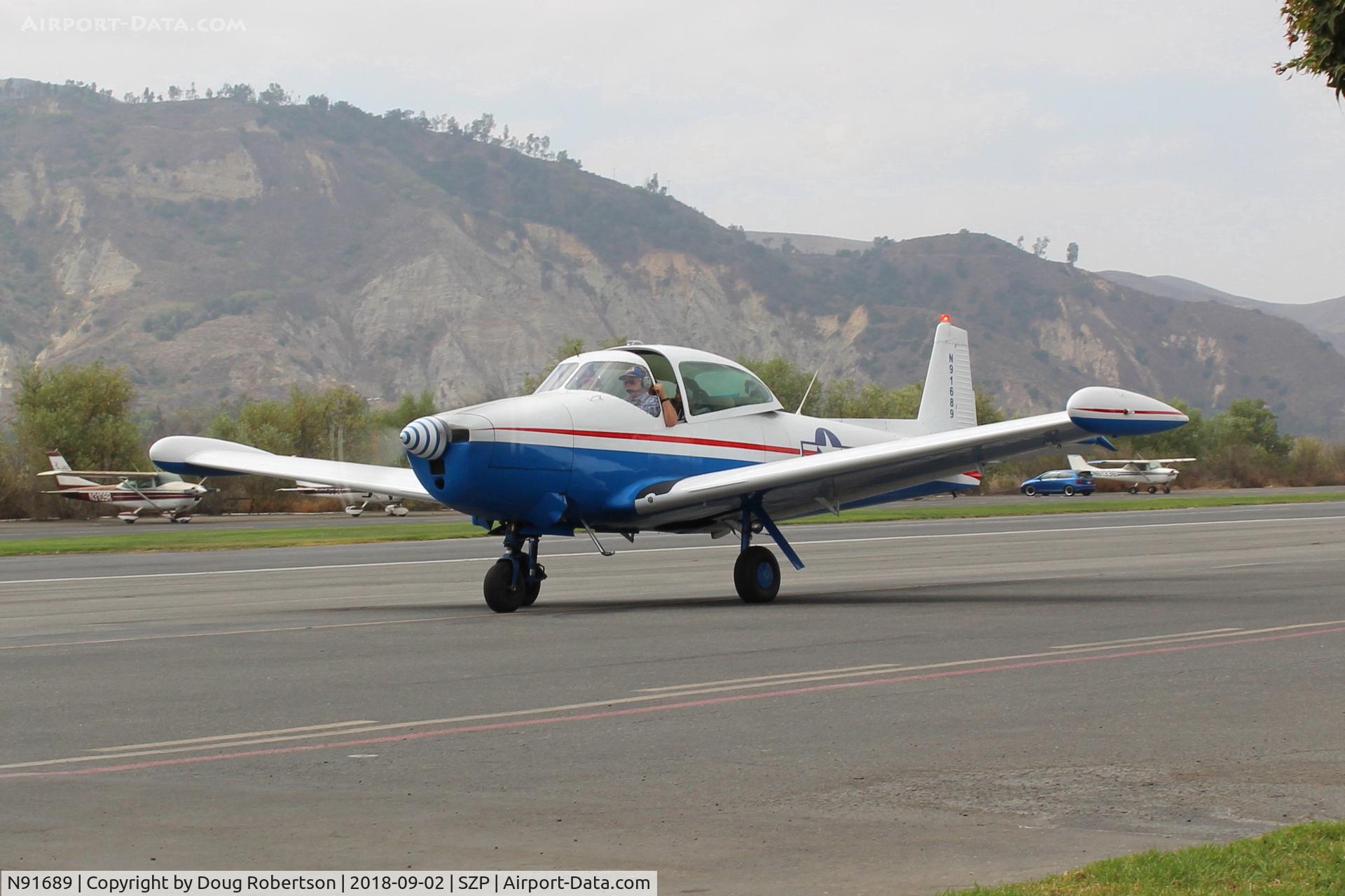 N91689, 1946 North American Navion (NA-145) C/N NAV-4-431, 1946 North American NAVION, Continental E225 upgrade, taxi to Rwy 22. Young Eagles flight