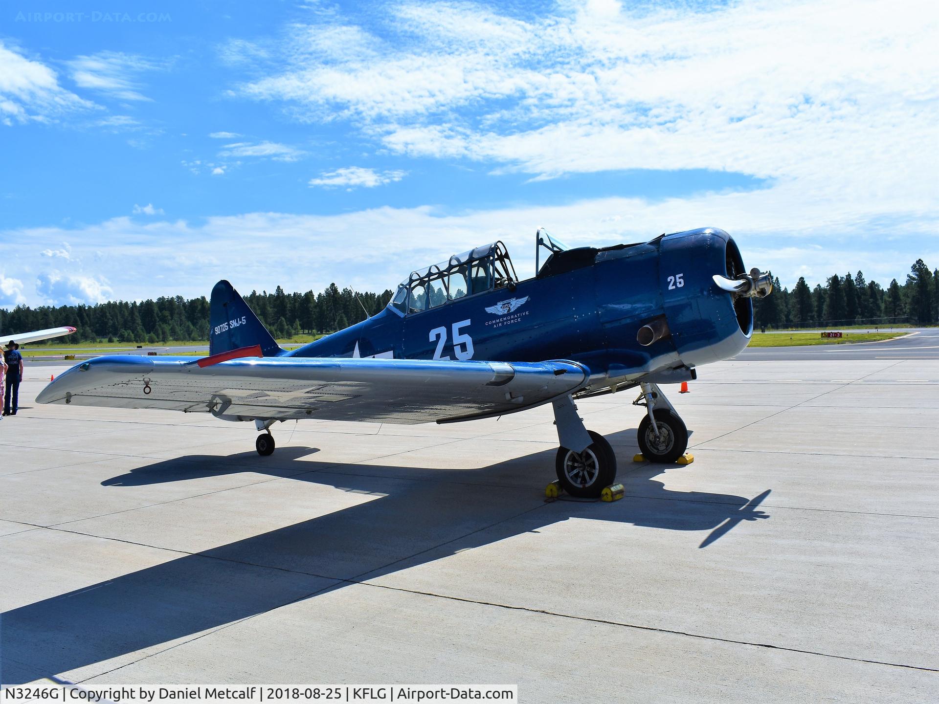 N3246G, 1959 North American SNJ-5 Texan Texan C/N 90725, Seen at Flagstaff Pulliam Airport during Thunder over Flagstaff Airport Open House & Car Display