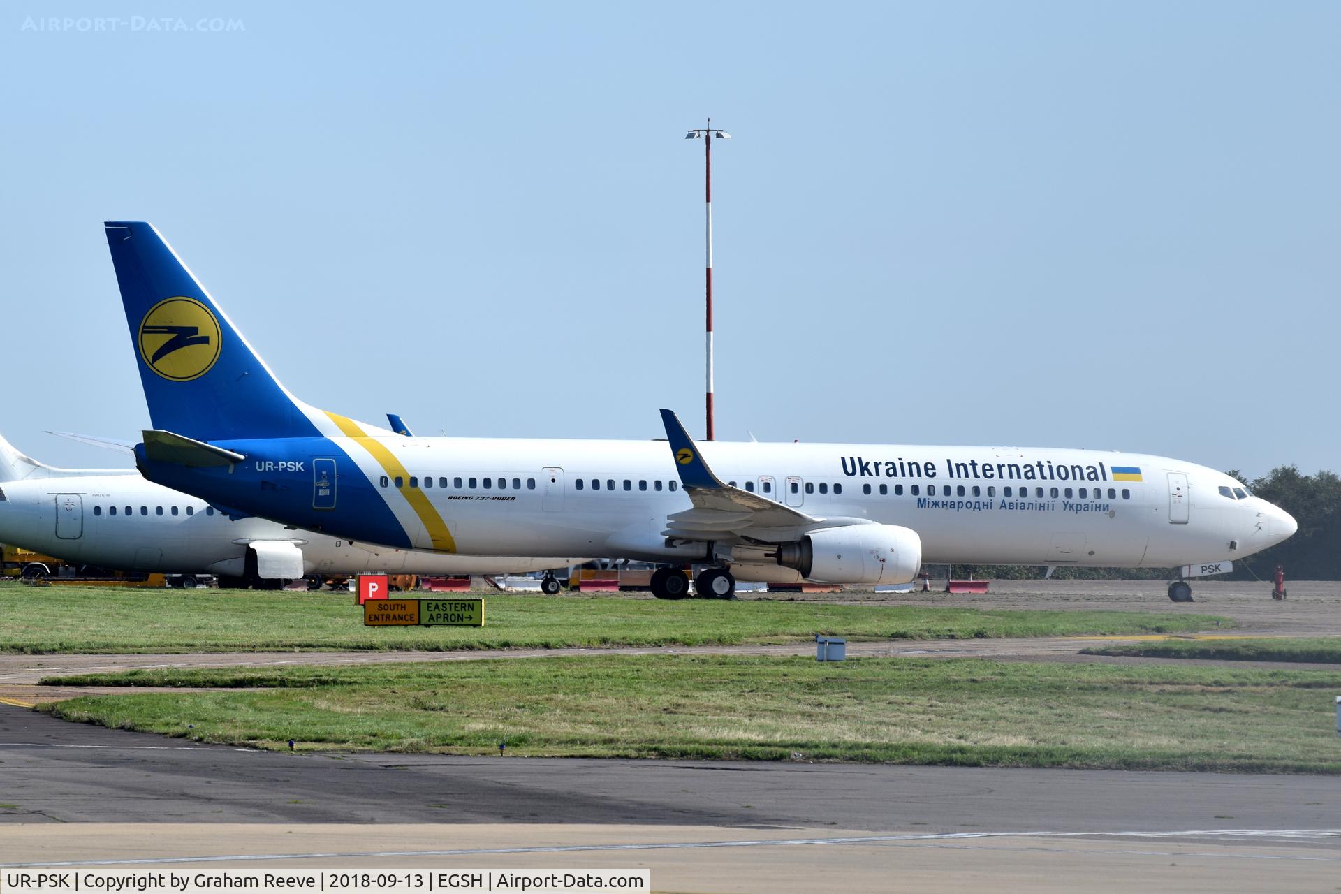 UR-PSK, 2009 Boeing 737-94X/ER C/N 36086, Parked at Norwich.