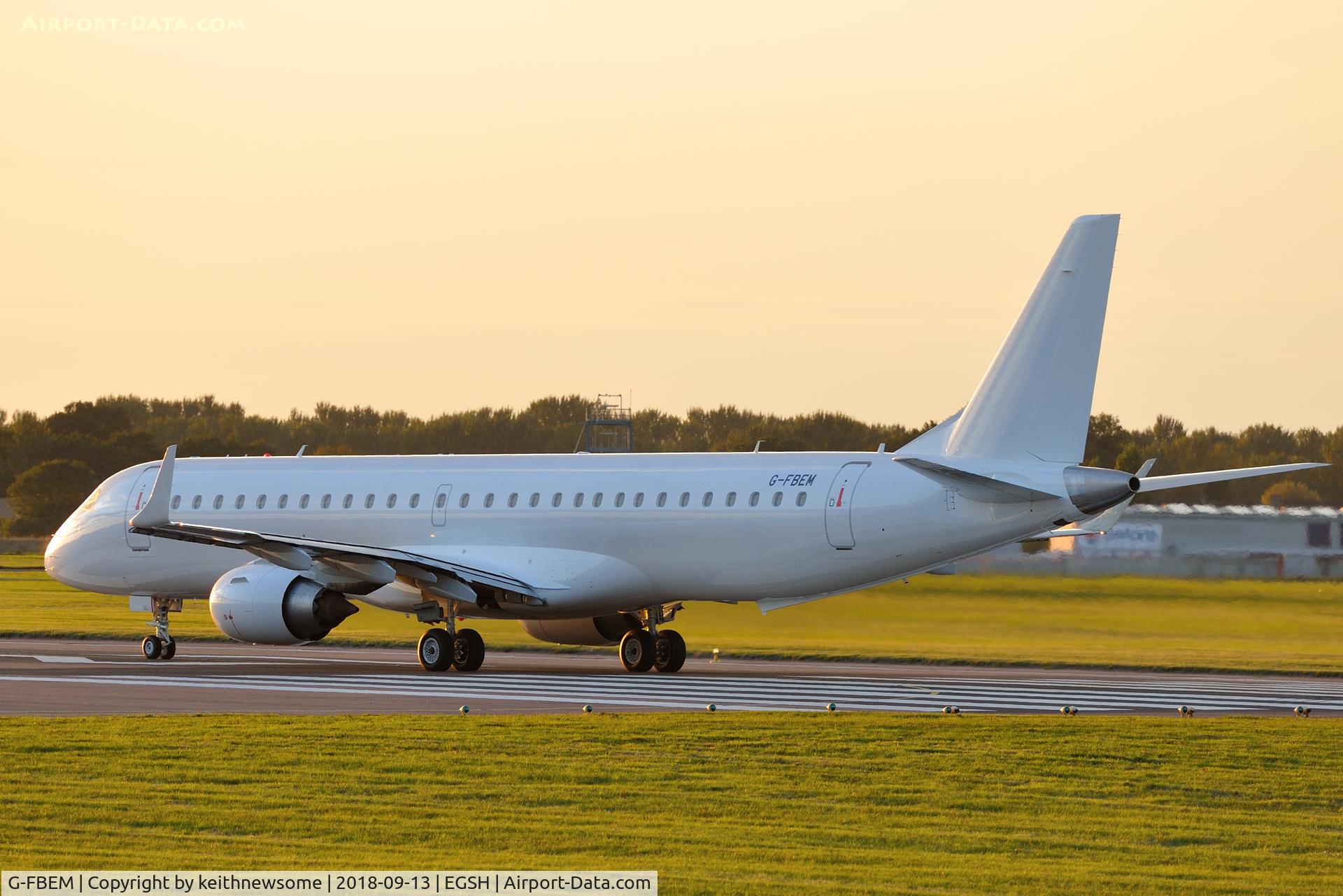 G-FBEM, 2008 Embraer 195LR (ERJ-190-200LR) C/N 19000204, Removed from spray shop to become EI-GGB with Stobart Air.