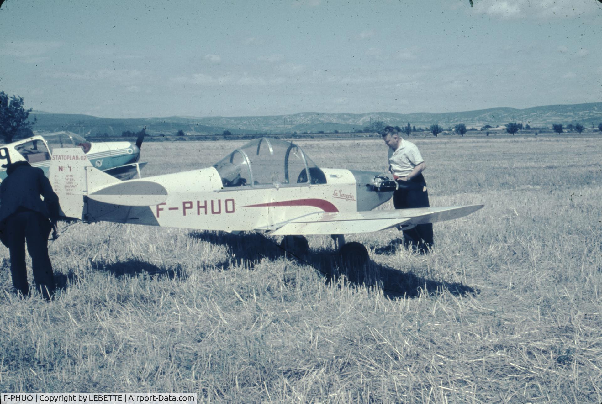 F-PHUO, Gatard AG 02 C/N 01, probably taken at RUOMS FRANCE, about 1959-1960