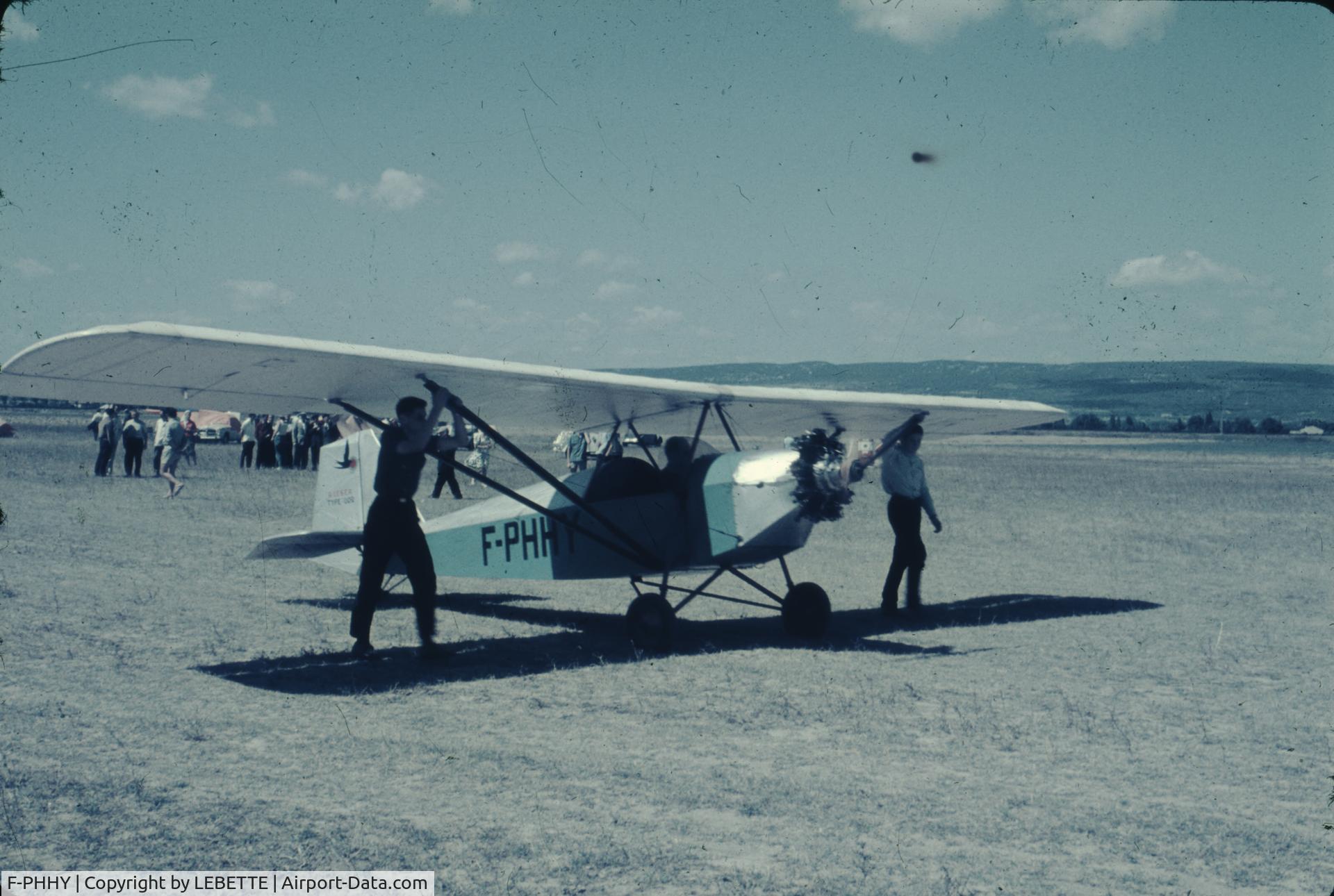 F-PHHY, Jodel R.L. C/N 02, prbably taken at RUOMS FRANCE, about 1959-1960