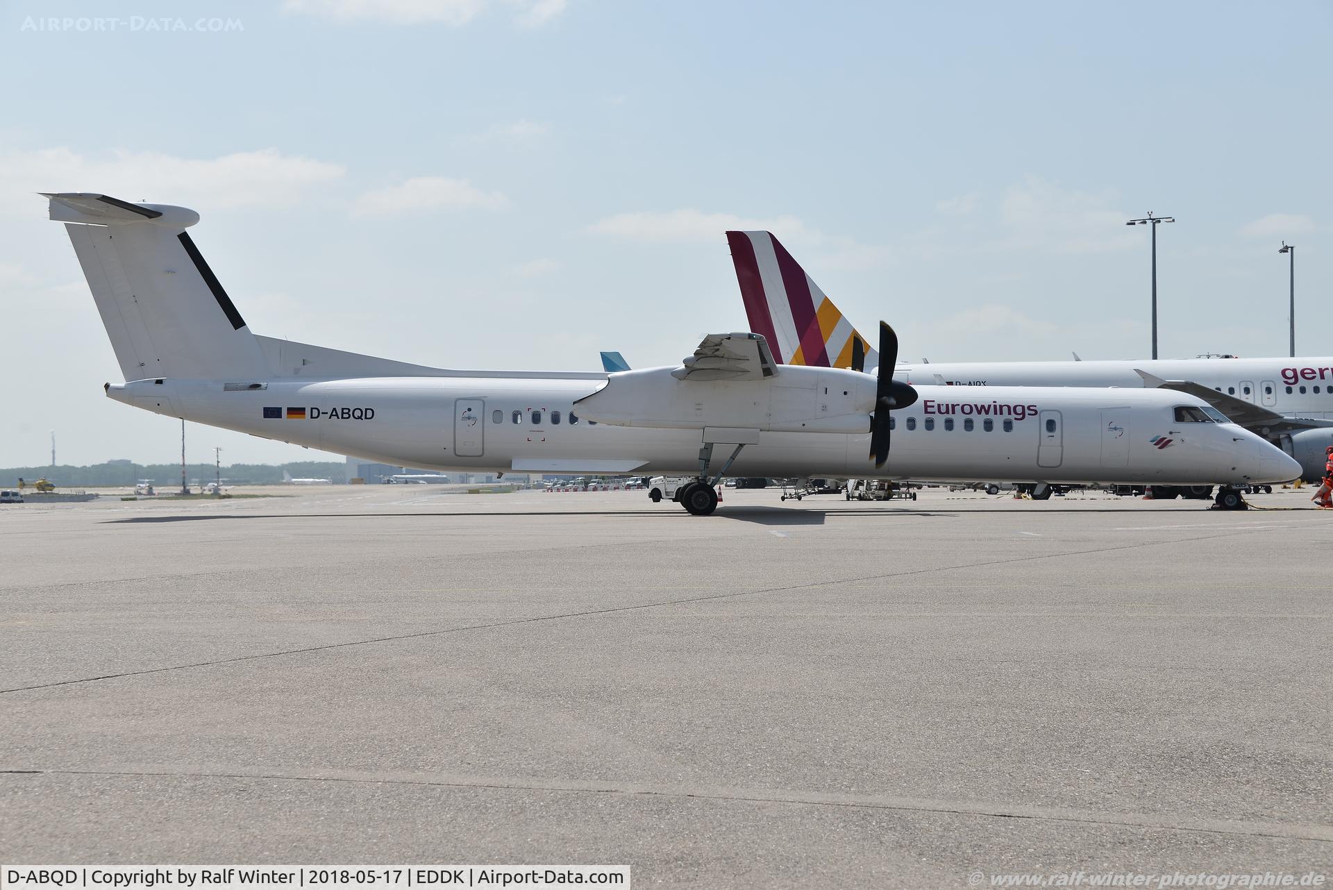 D-ABQD, 2009 De Havilland Canada DHC-8-402Q Dash 8 C/N 4234, De Havilland Canada DHC-8-402 Dash 8 - EW EWG Eurowings opby LGW Luftfahrtgesellschaft Walter - 4234 - D-ABQD - 17.05.2018 - CGN