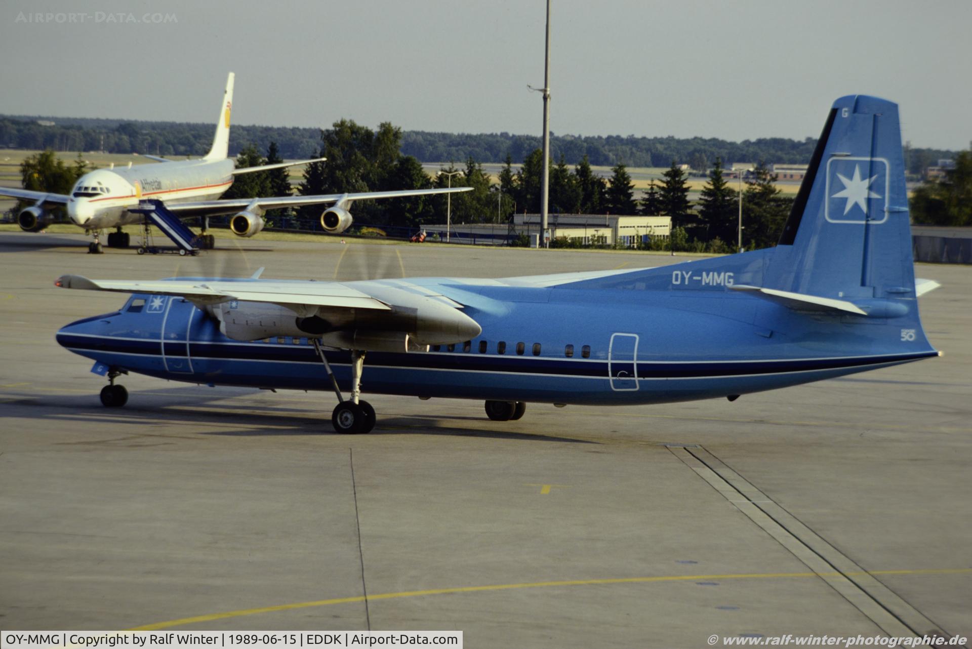 OY-MMG, 1988 Fokker 50 C/N 20124, Fokker F50 F27-050 - DM DMA Maersk Air - 20124 - OY-MMG - 15.06.1989 - CGN