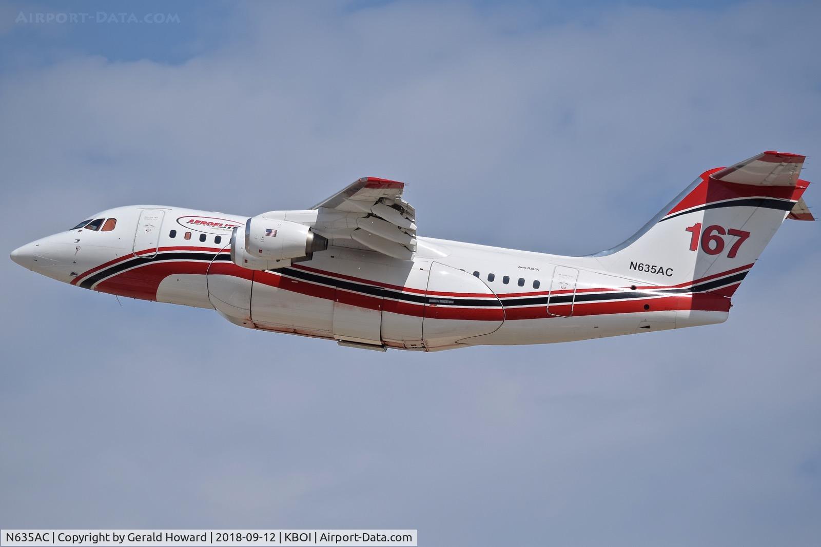 N635AC, 1998 British Aerospace Avro 146-RJ85 C/N E.2330, Departing BOI.