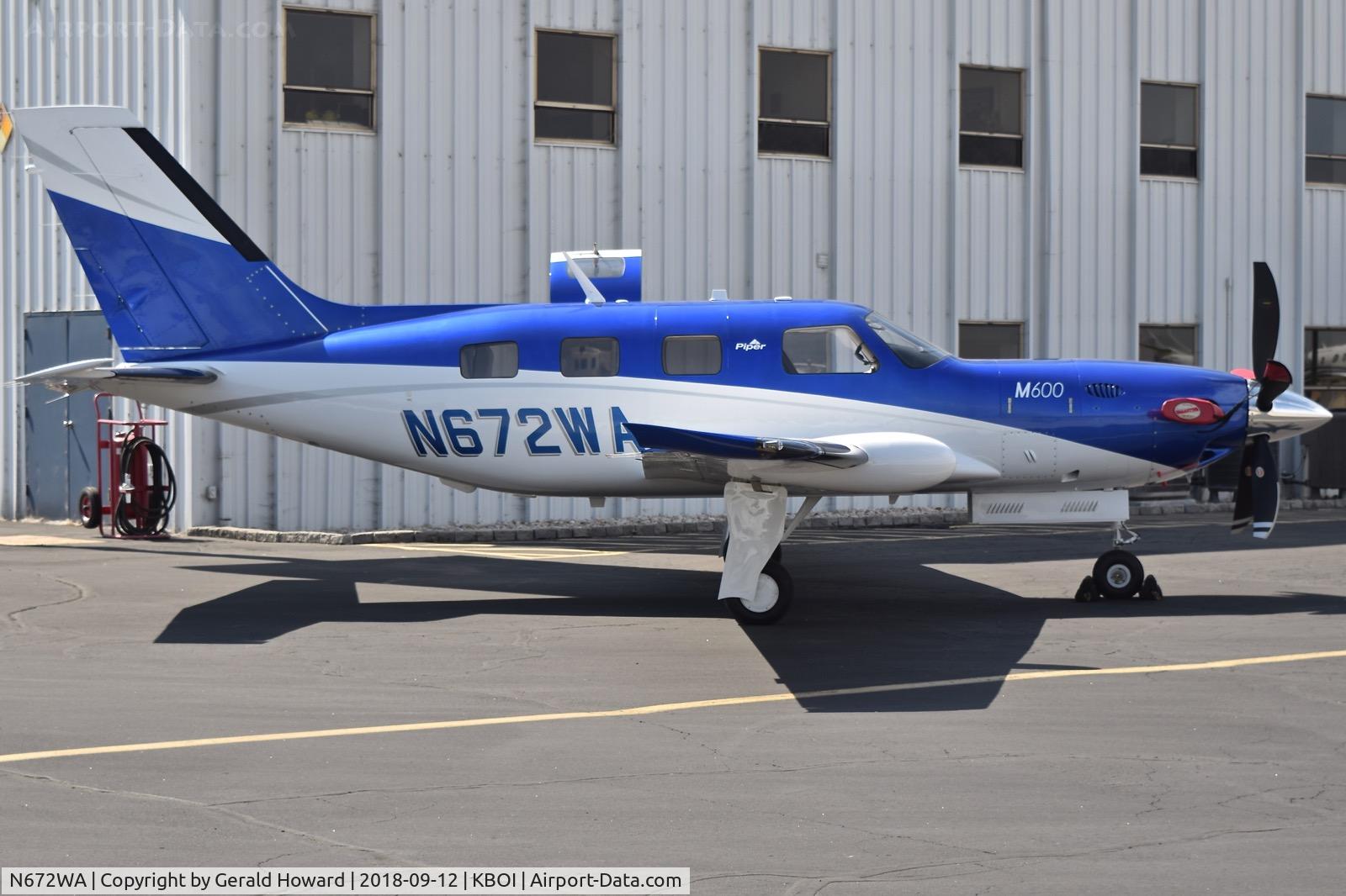 N672WA, 2018 Piper PA-46-600TP C/N 4698072, Parked on south GA ramp.