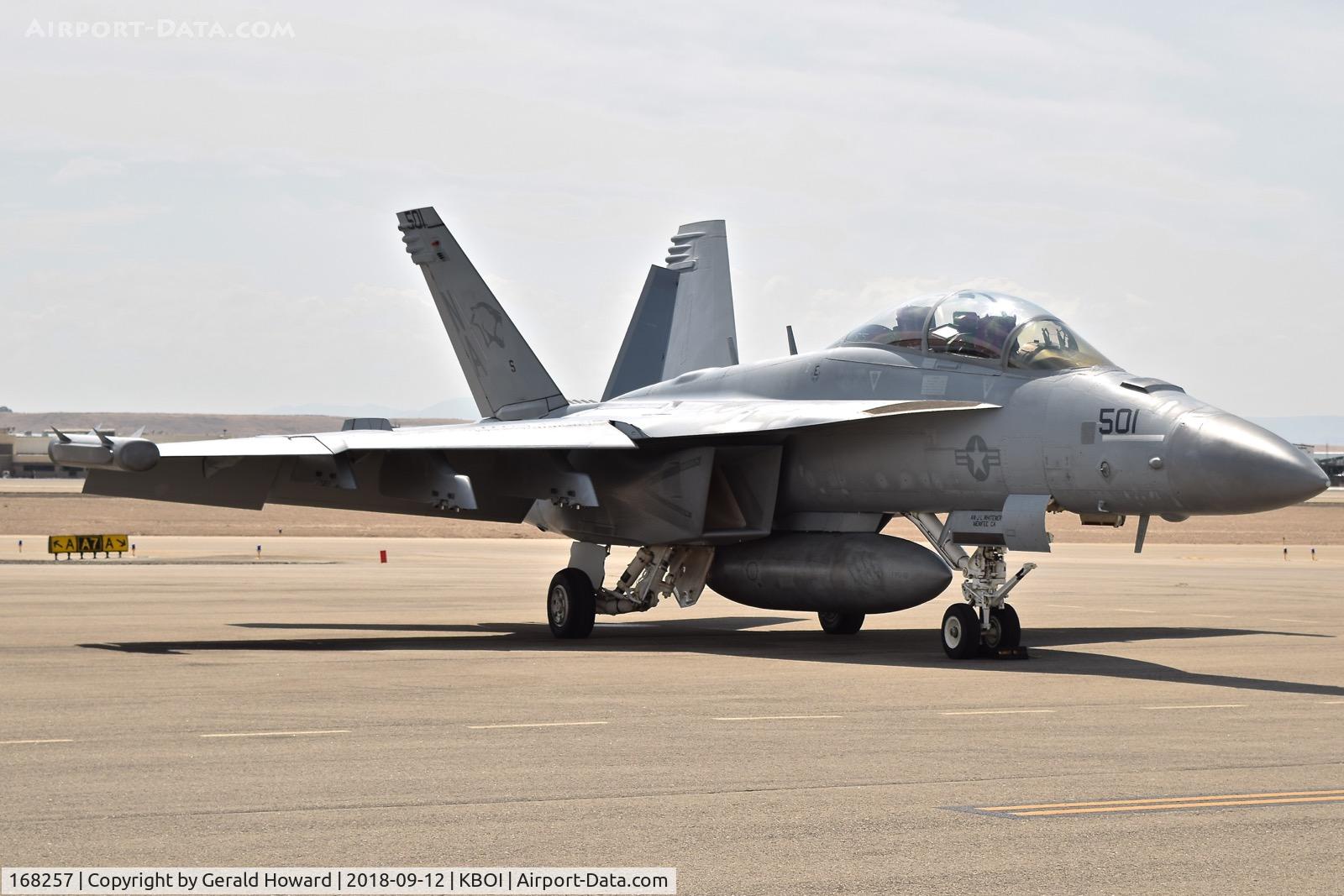 168257, Boeing EA-18G Growler C/N G-39, Parked on the north GA ramp. VAQ-139 