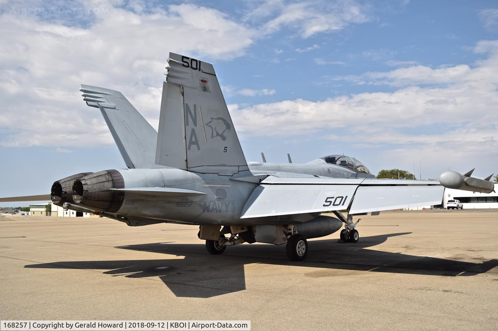 168257, Boeing EA-18G Growler C/N G-39, Parked on the north GA ramp. VAQ-139 