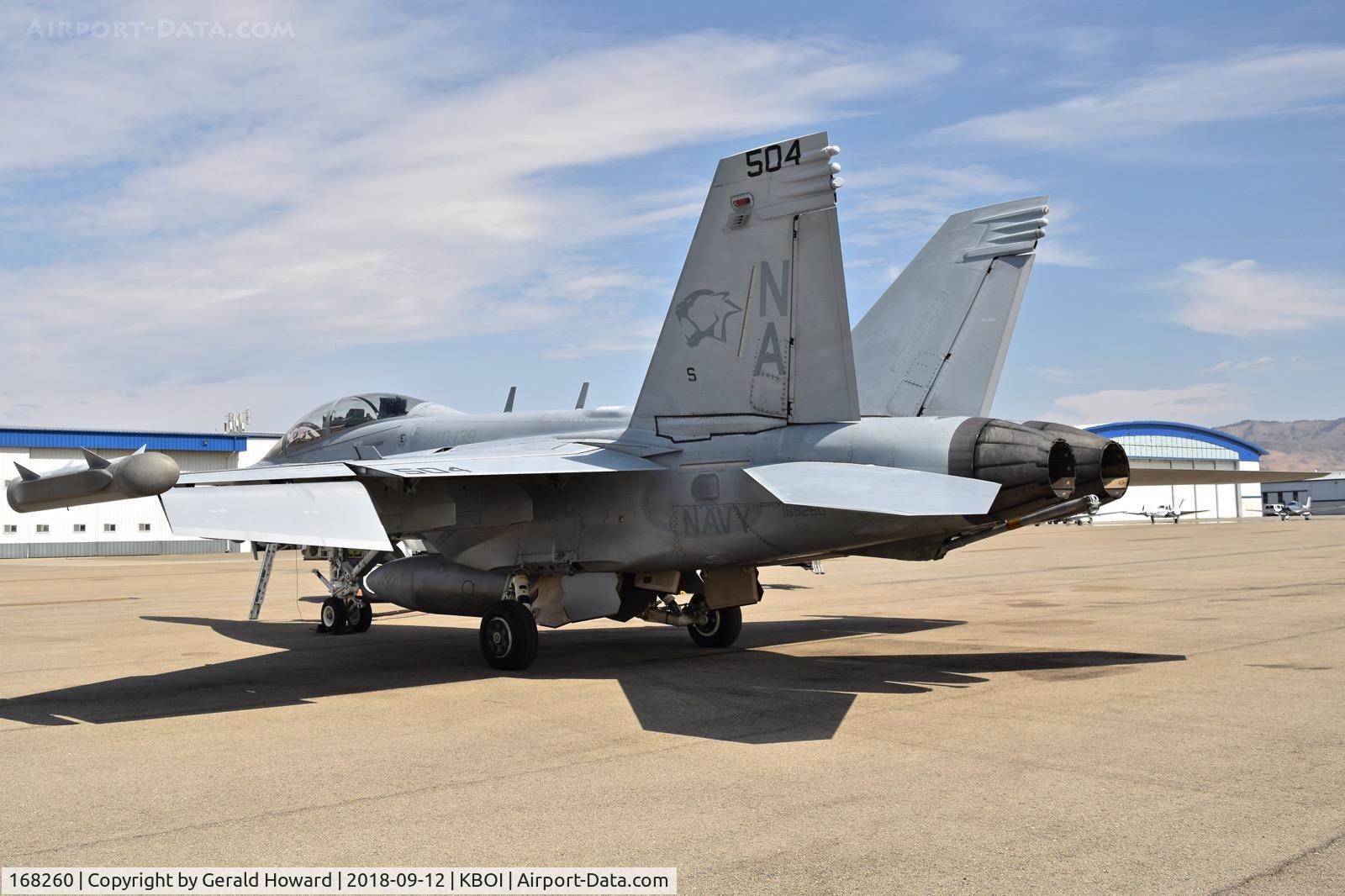 168260, Boeing EA-18G Growler C/N G-42, Parked on the north GA ramp. VAQ-139 