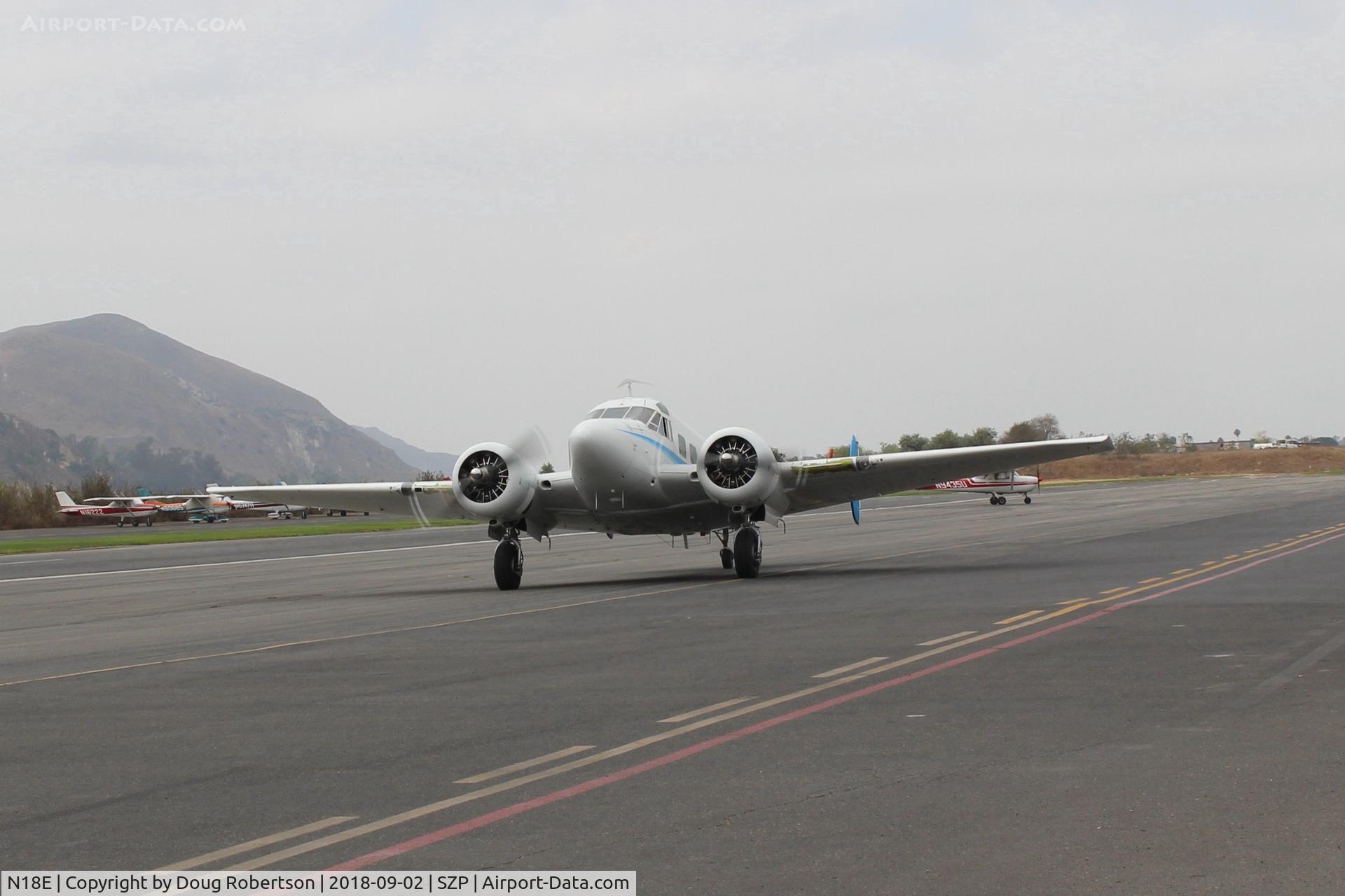 N18E, 1958 Beech E18S C/N BA-383, 1958 Beech SUPER E18S, two P&W R985 Wasp Jr. radials, 450 Hp each, taxi back