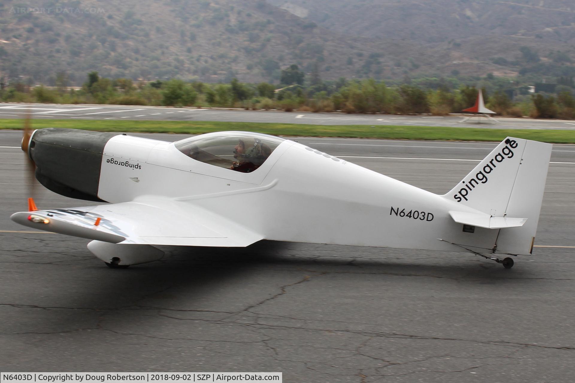 N6403D, 1999 Rand KR-2S C/N 220, 1999 Owens RAND KR-2S spingarage, Continental O-200A 100 Hp, 2 seats, Experimental class, taxi back