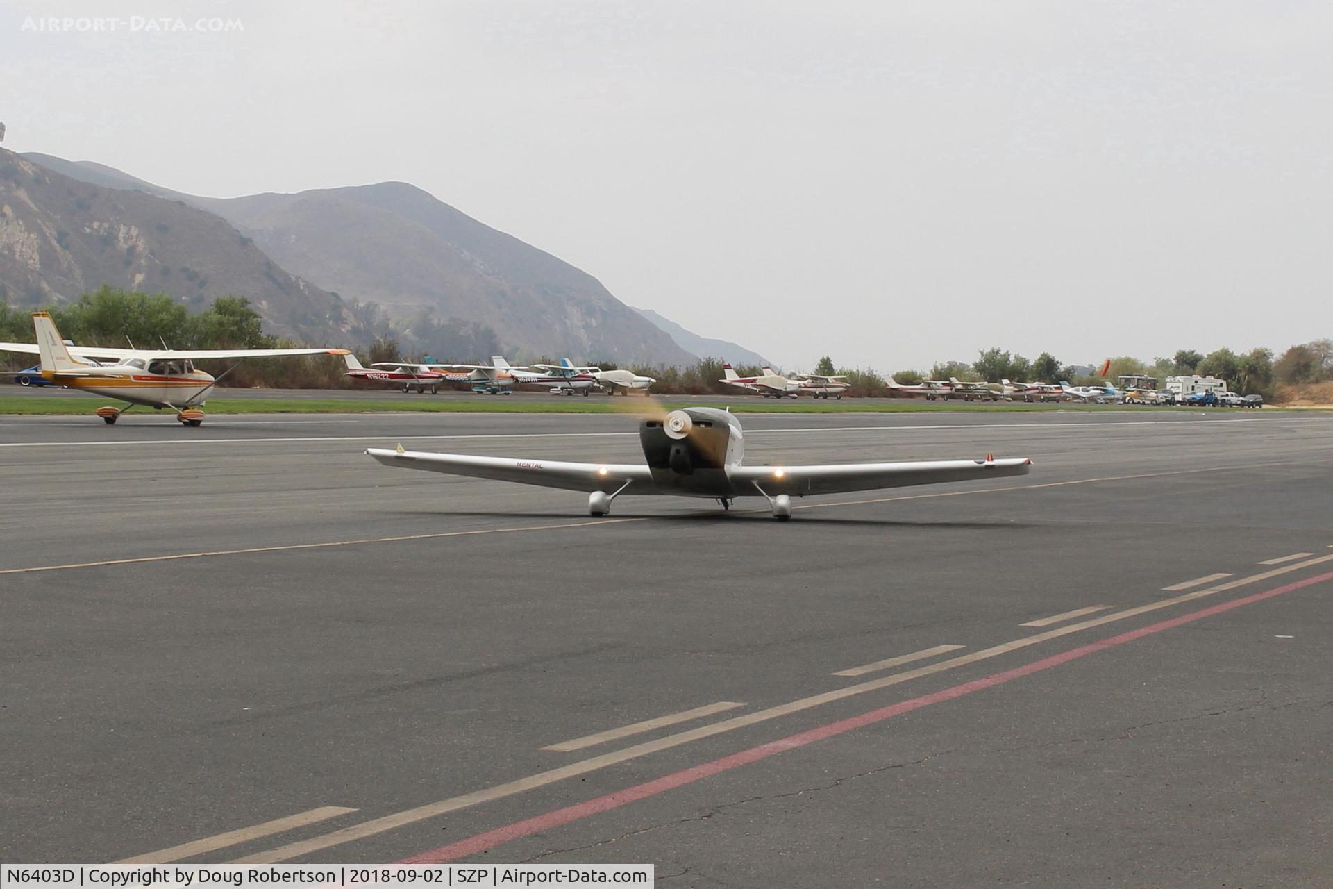 N6403D, 1999 Rand KR-2S C/N 220, 1999 Owens RAND KR-2S, Continental O-200A 100 Hp, taxi back
