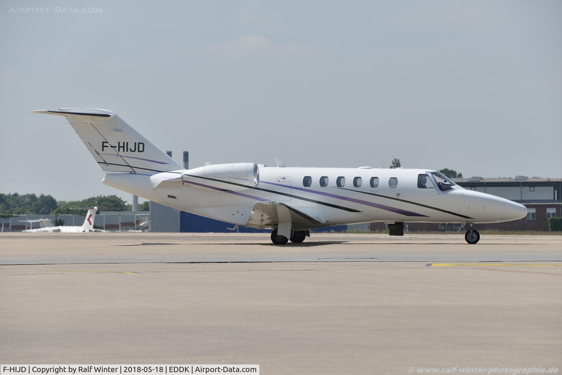 F-HIJD, 2010 Cessna 525A CitationJet CJ2+ C/N 525A-0462, Cessna 525A CitationJet CJ2+ - D-Aeris - 525A0462 - F-HIJD - 18.05.2018 - CGN