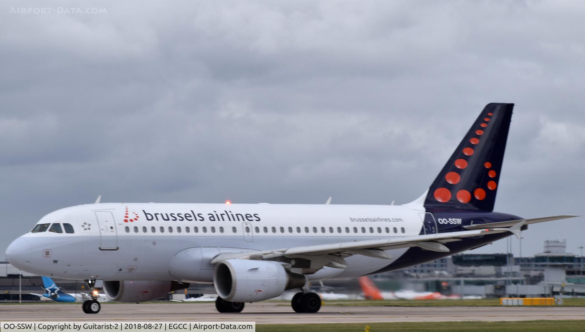 OO-SSW, 2007 Airbus A319-111 C/N 3255, At Manchester