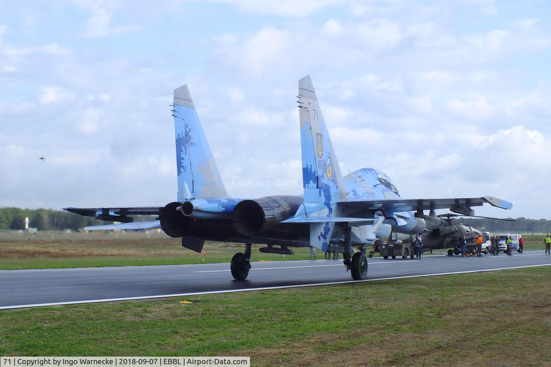 71, Sukhoi Su-27UBM1 C/N 96310424043, Sukhoi Su-27UBM1 FLANKER-C of the Ukrainian AF at the 2018 BAFD spotters day, Kleine Brogel airbase