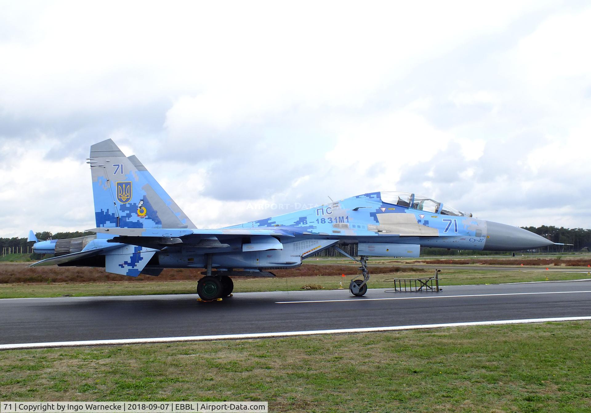 71, Sukhoi Su-27UBM1 C/N 96310424043, Sukhoi Su-27UBM1 FLANKER-C of the Ukrainian AF at the 2018 BAFD spotters day, Kleine Brogel airbase