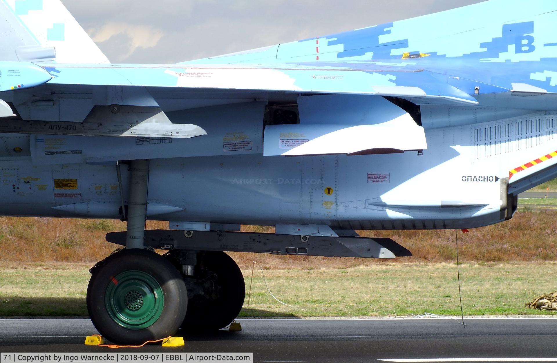 71, Sukhoi Su-27UBM1 C/N 96310424043, Sukhoi Su-27UBM1 FLANKER-C of the Ukrainian AF at the 2018 BAFD spotters day, Kleine Brogel airbase