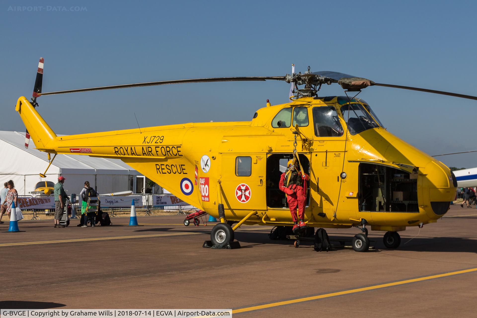 G-BVGE, 1955 Westland Whirlwind HAR.10 C/N WA100, Westland Whirlwind HAR10 XJ729 (G-BVGE) Historic Helicopters, Fairford 14/7/18
