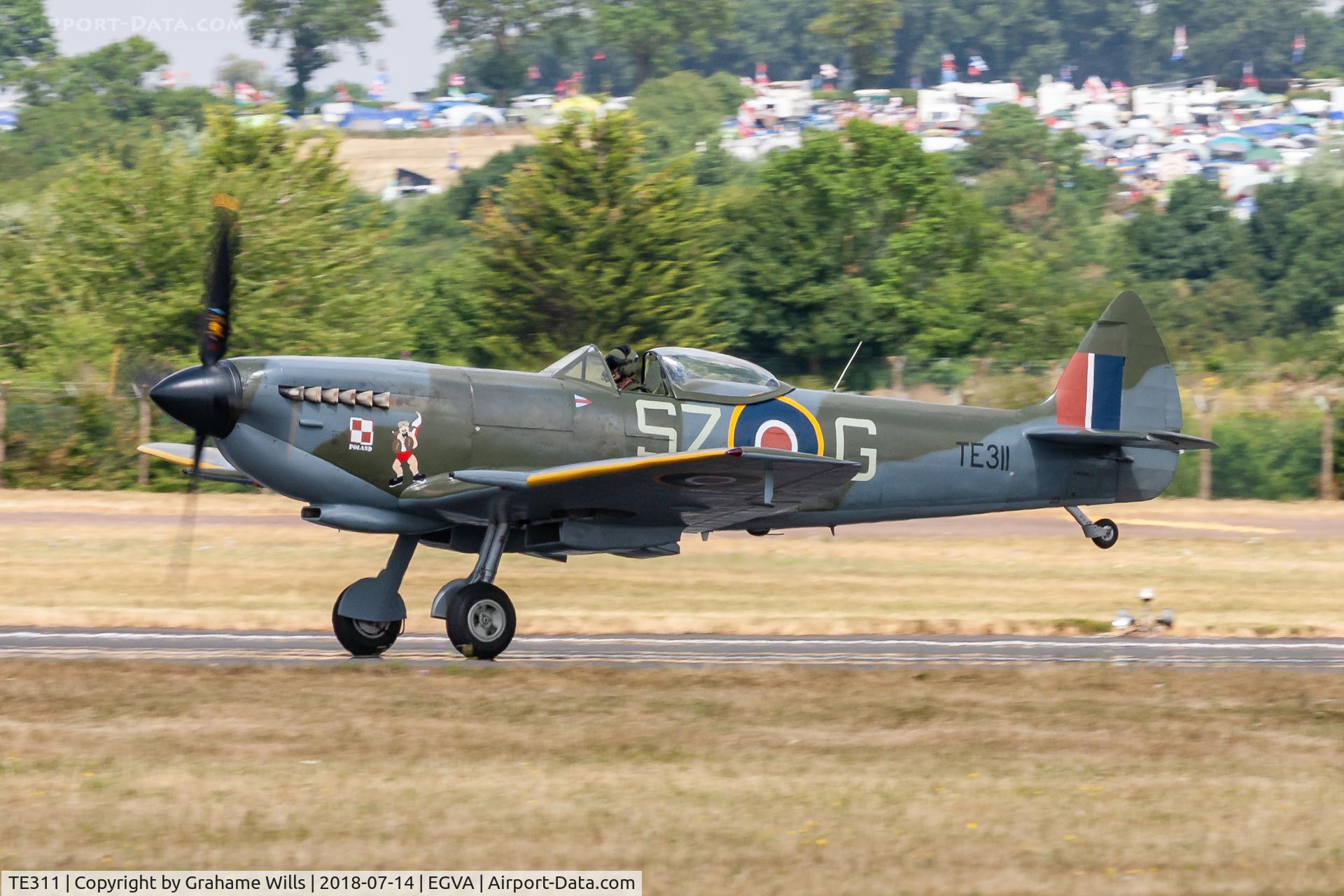 TE311, 1945 Supermarine 361 Spitfire LF.XVIe C/N CBAF.IX.4497, Supermarine Spitfire TE311/SZ-G Battle of Britain Memorial Flight RAF, Fairford 14/7/18