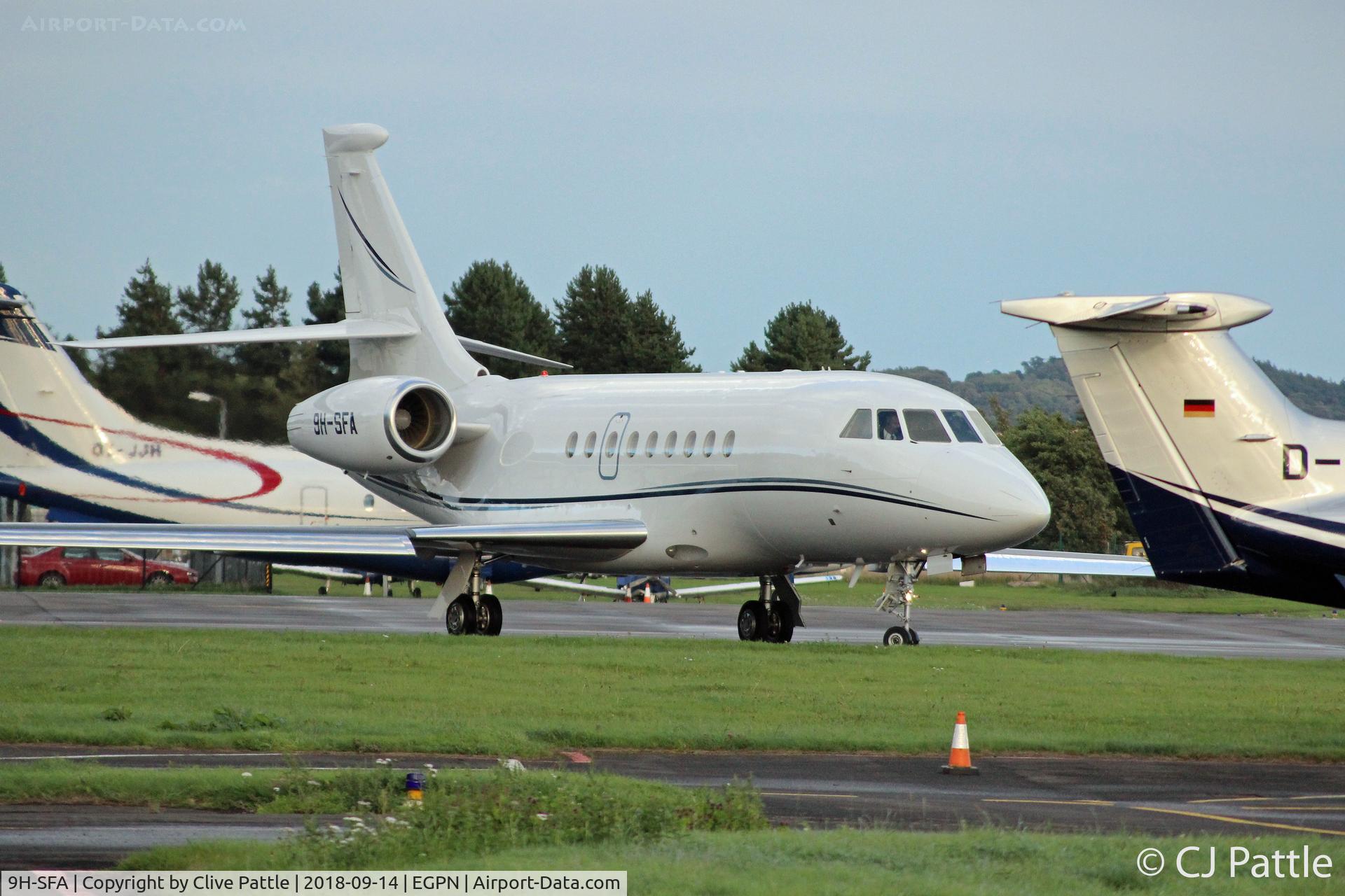 9H-SFA, 2004 Dassault Falcon 2000EX C/N 39, On the ramp at Dundee