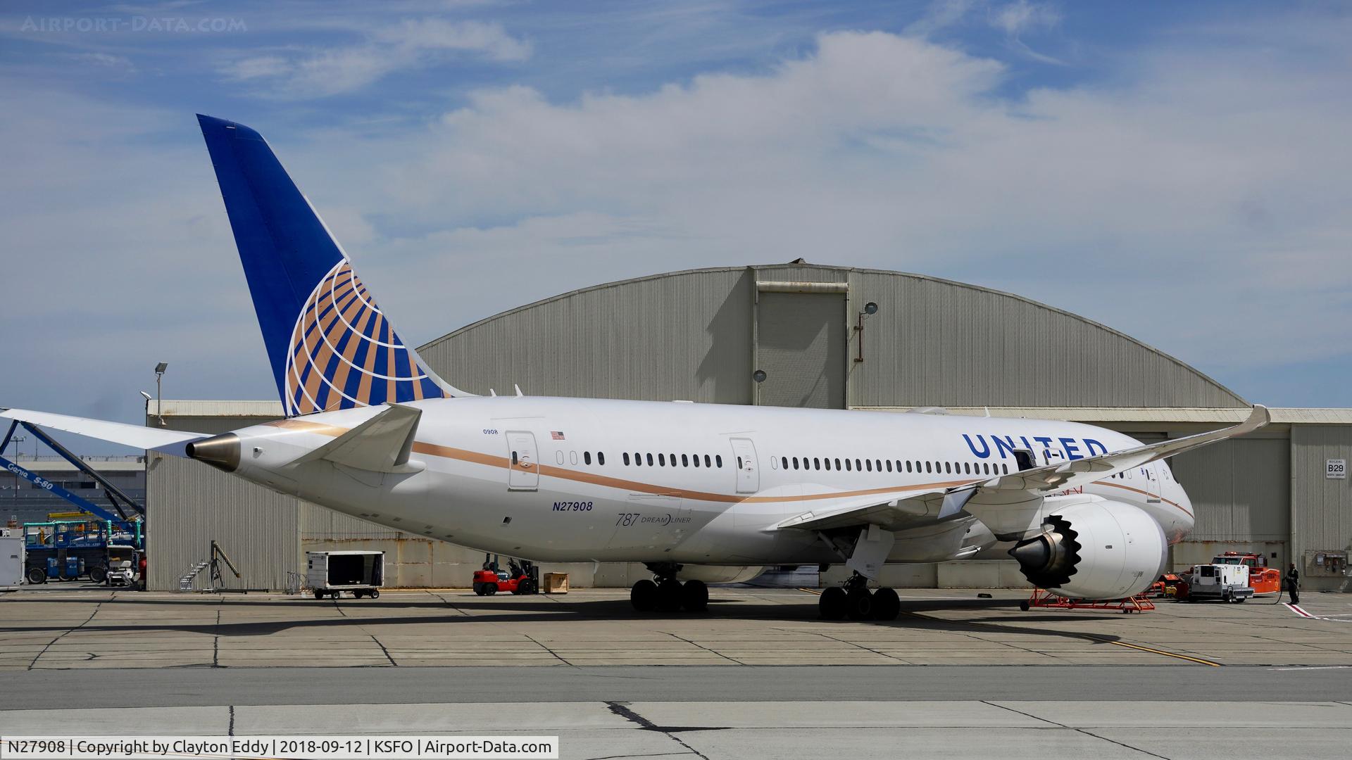 N27908, 2013 Boeing 787-8 Dreamliner C/N 36400, SFO 2018.