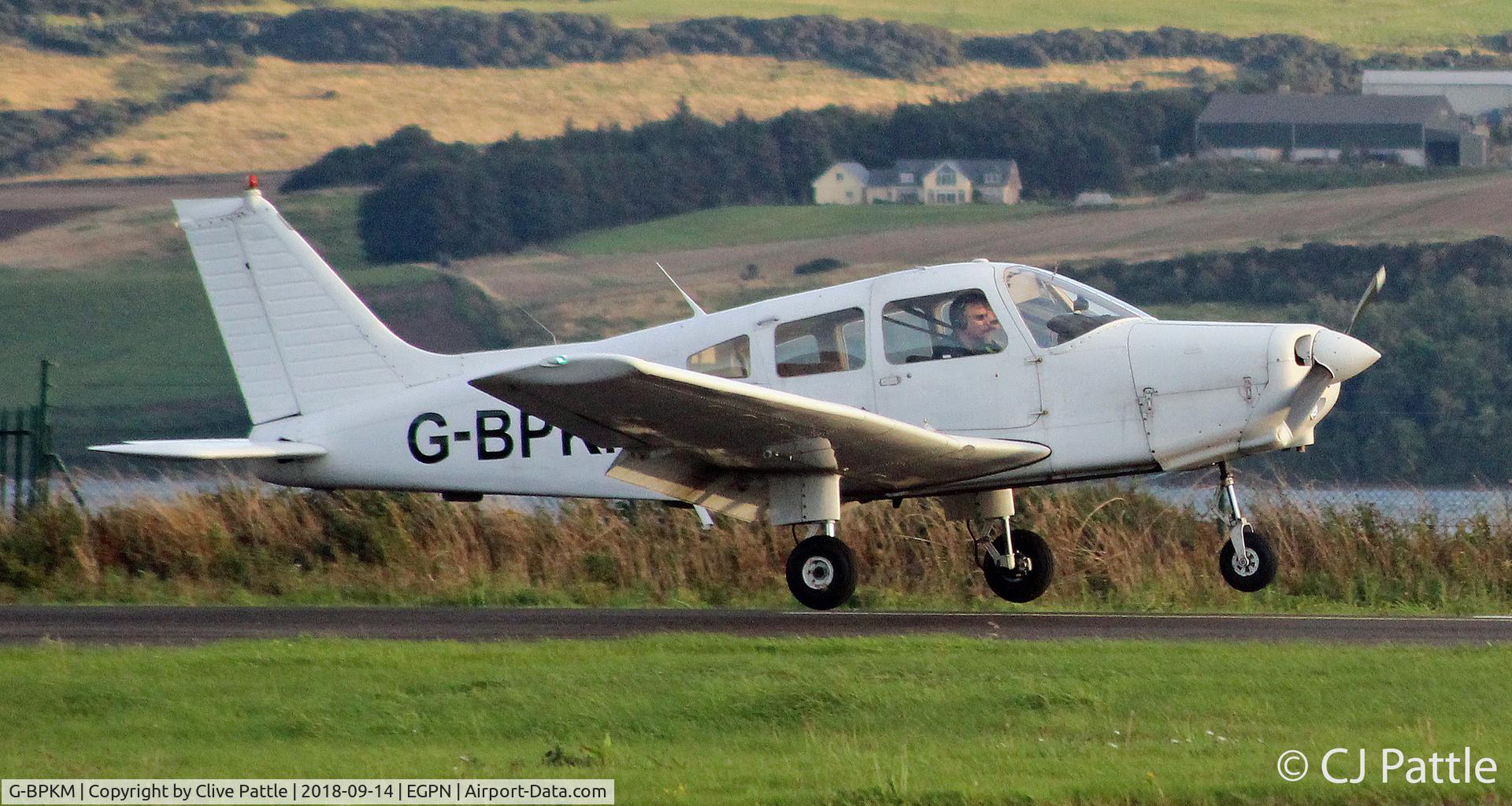 G-BPKM, 1979 Piper PA-28-161 Cherokee Warrior II C/N 28-7916341, Landing roll at Dundee