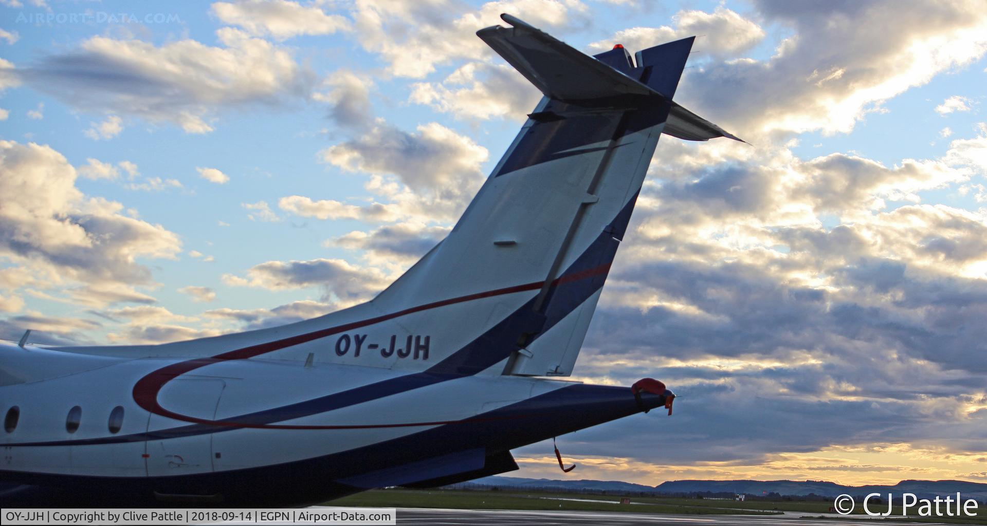 OY-JJH, 2001 Fairchild Dornier 328-300 328JET C/N 3171, Close up tail detail at Dundee